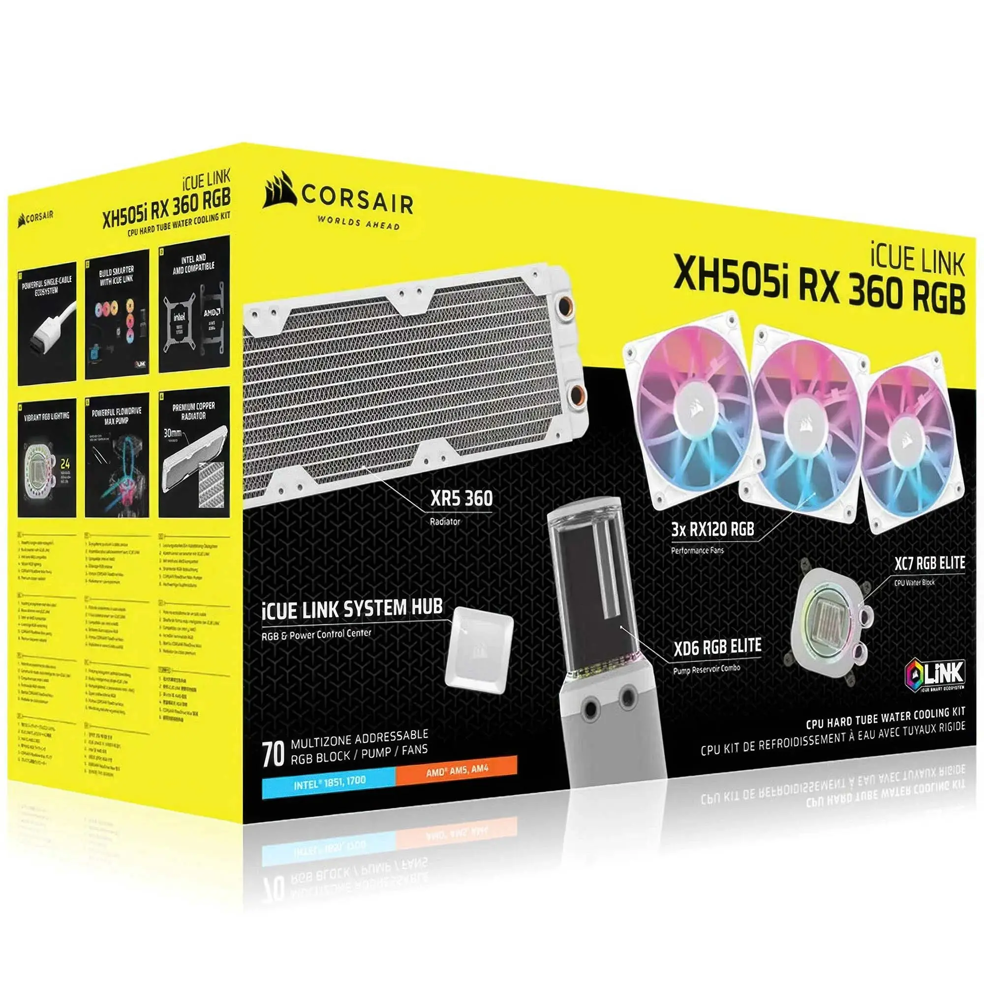 Corsair Kit di raffreddamento HYDRO X SERIES iCUE LINK XH505i RX 360 RGB - Bianco