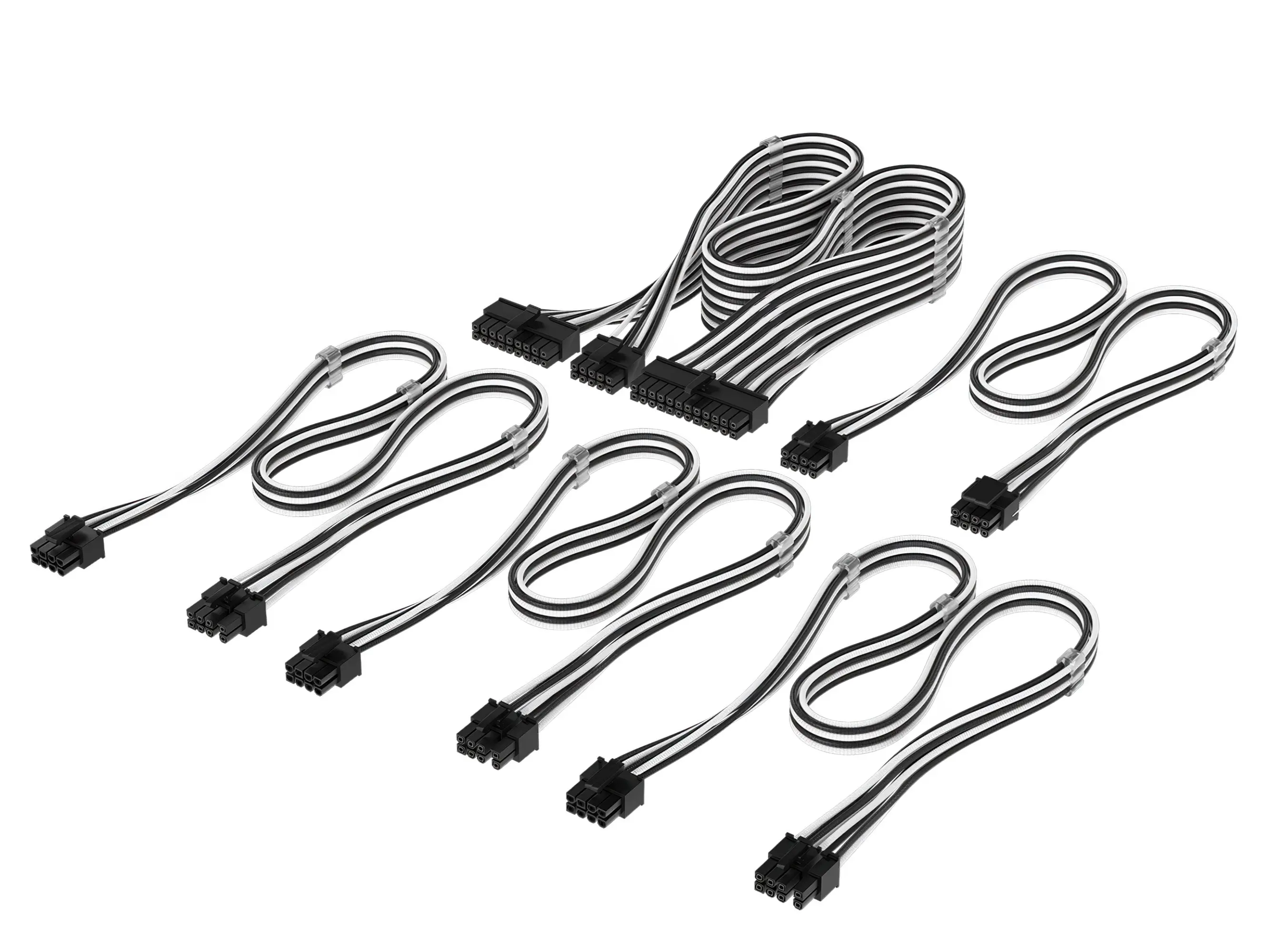 Premium Individually Sleeved DC Cable Starter Kit, Type 4, Bianco/Nero