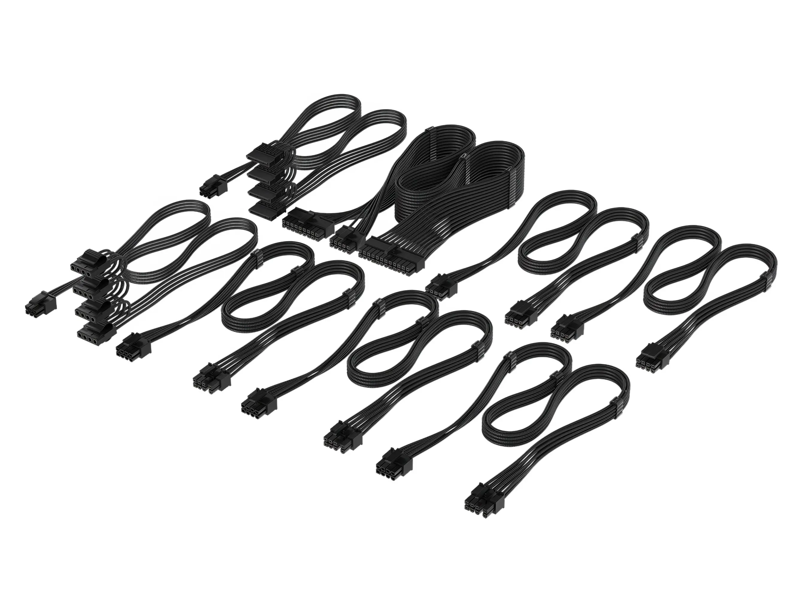 Premium Individually Sleeved DC Cable Pro Kit, Type 5, Nero