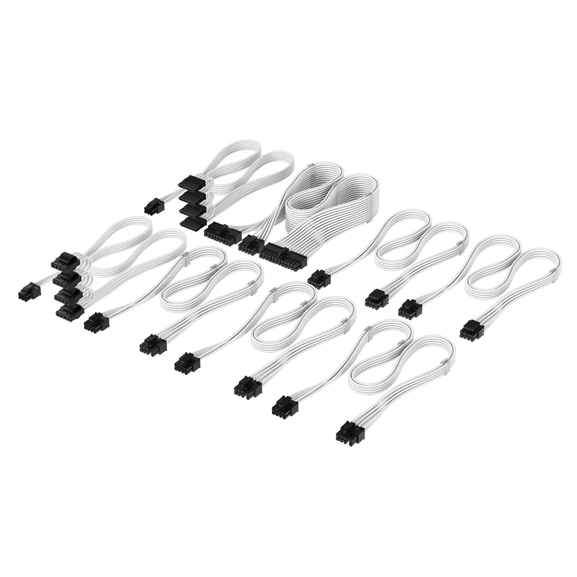 Premium Individually Sleeved DC Cable Pro Kit, Type 5, Bianco