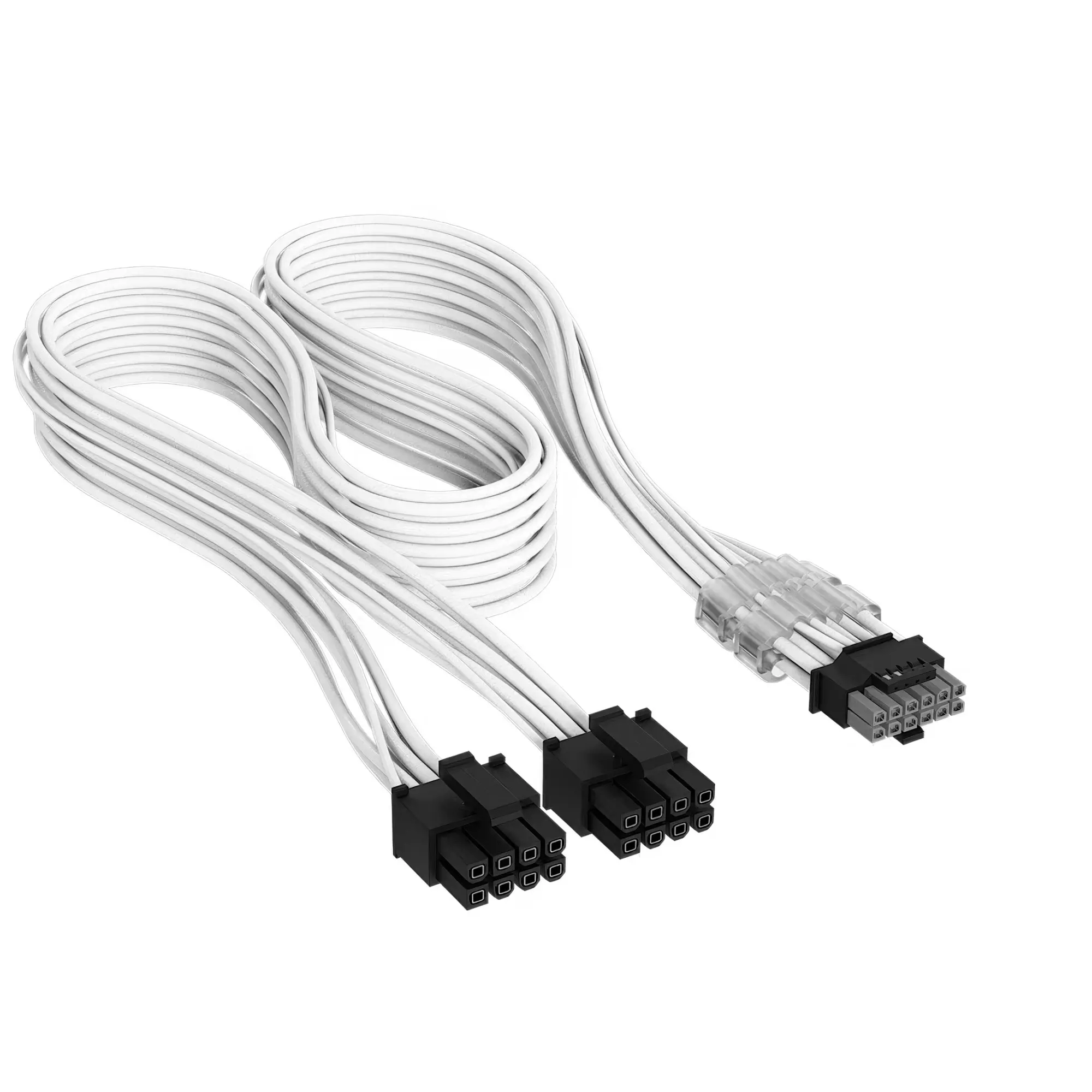 Premium Individually Sleeved, 2x 8-Pin to 12V-2x6 600W Cable, Type 5, Bianco