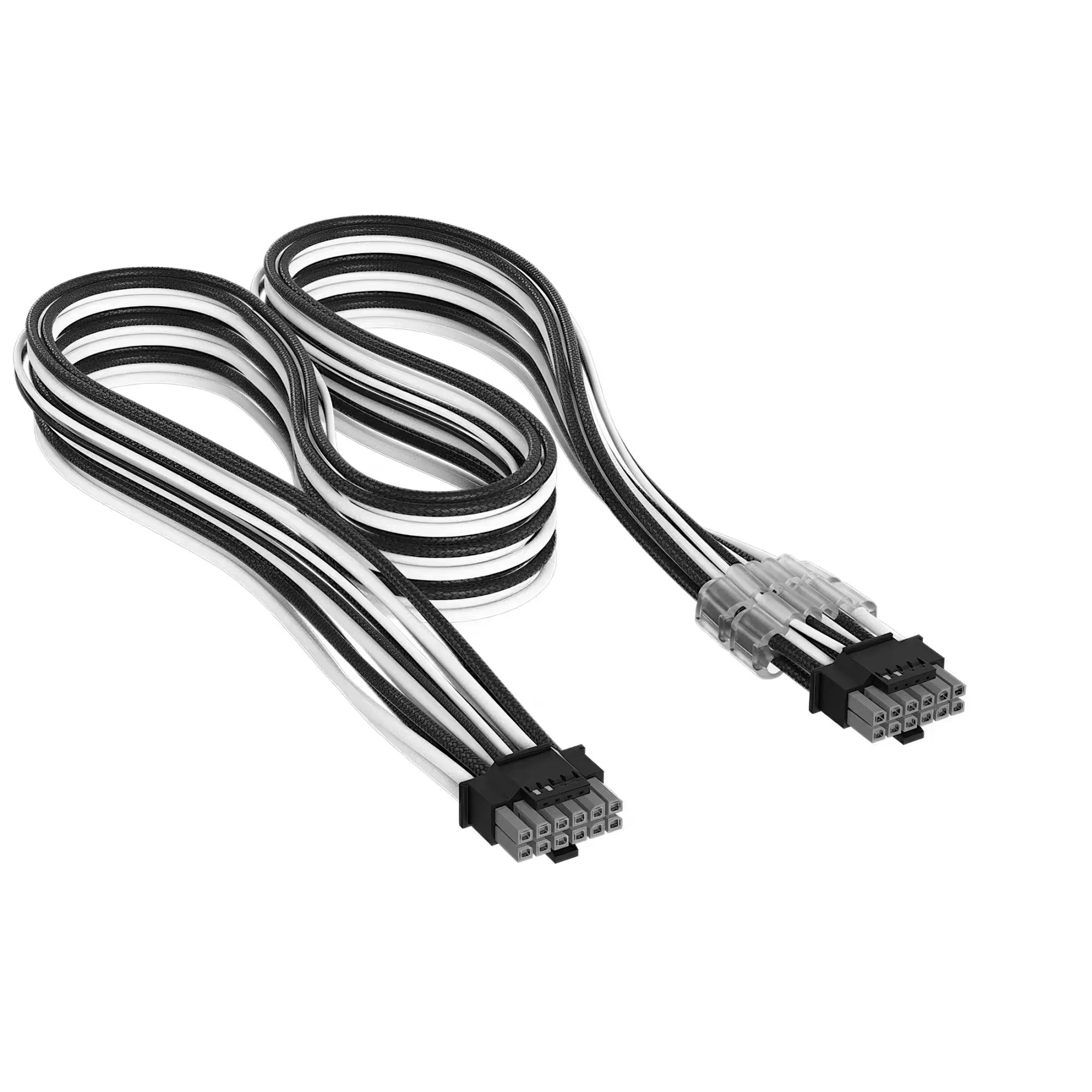 Premium Individually Sleeved, 12V-2x6 to 12V-2x6 600W Cable, Bianco/Nero