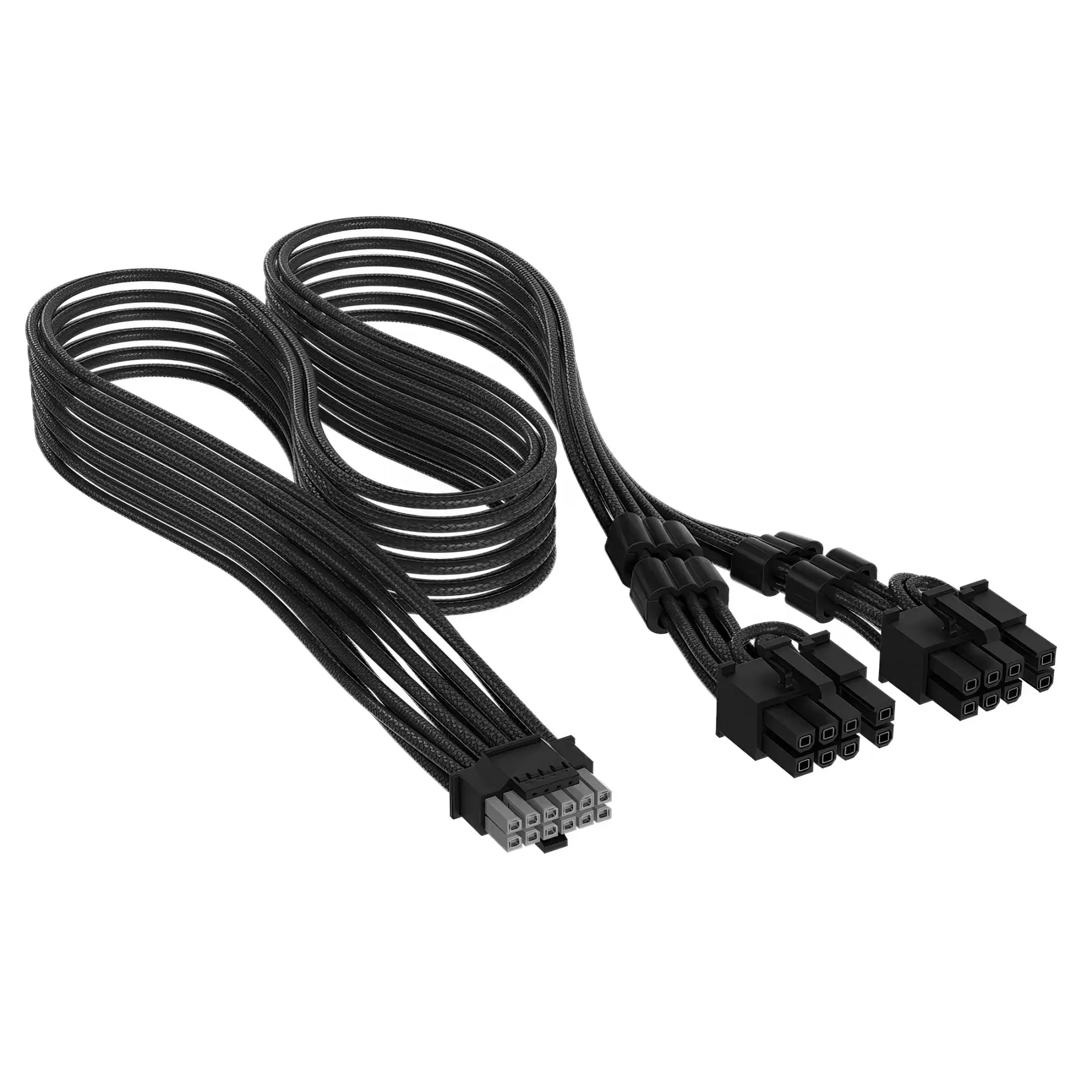 Premium Individually Sleeved, 12V-2x6 to 2x 8-pin (6+2 split) PCIe Cable, Nero