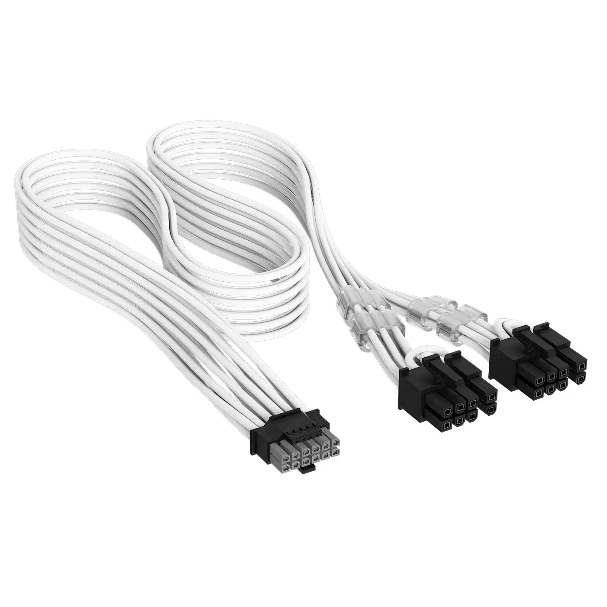 Premium Individually Sleeved, 12V-2x6 to 2x 8-pin (6+2 split) PCIe Cable, Bianco