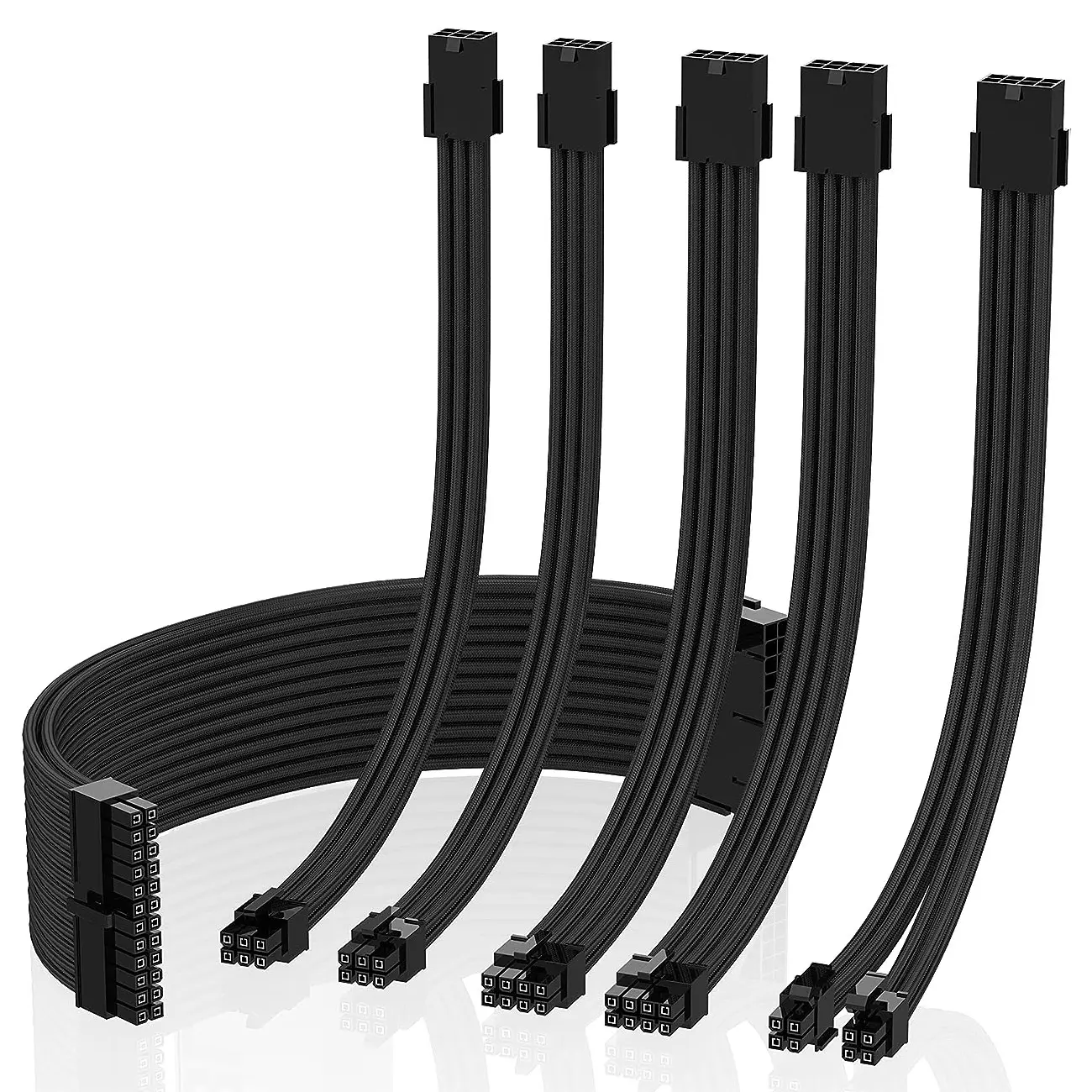 Kit Prolunghe Sleevate ATX/EPS/PCIe con Pettini - Nero