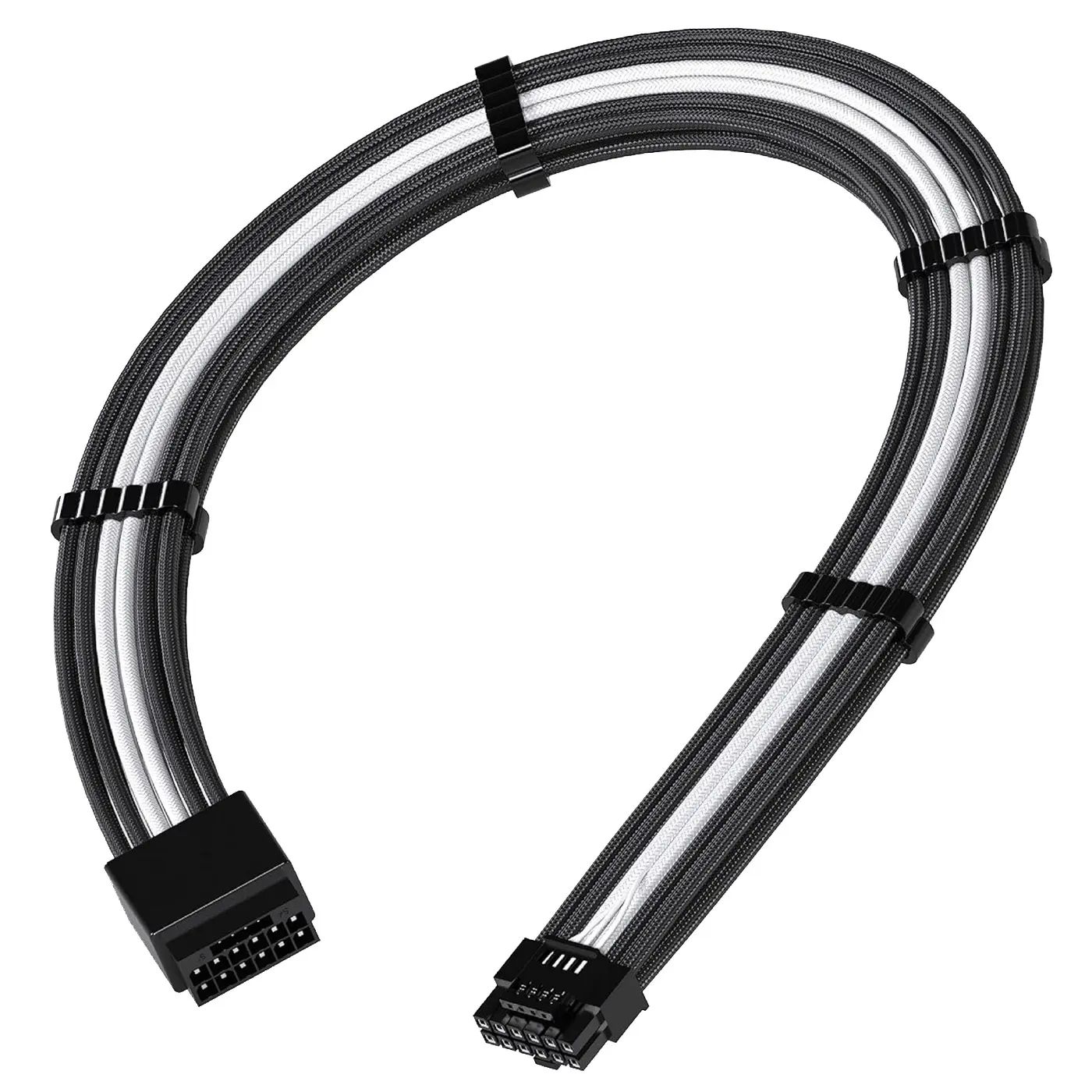 Prolunga GPU PCIe 5.0 da 16Pin (12+4) 12VHPWR a 16Pin - Nero/Bianco
