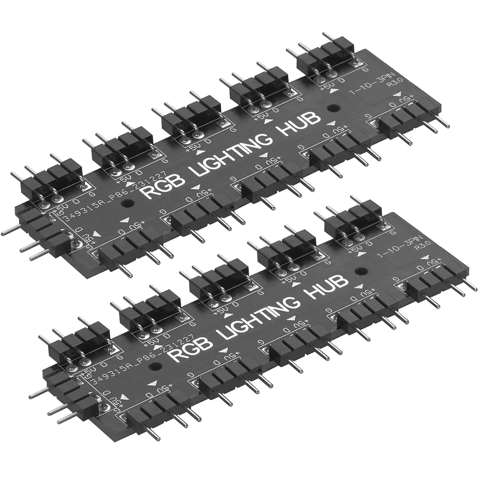 Drako Adattatore Splitter ARGB HUB 1 a 10, 5V 3 pin - Pack da 2