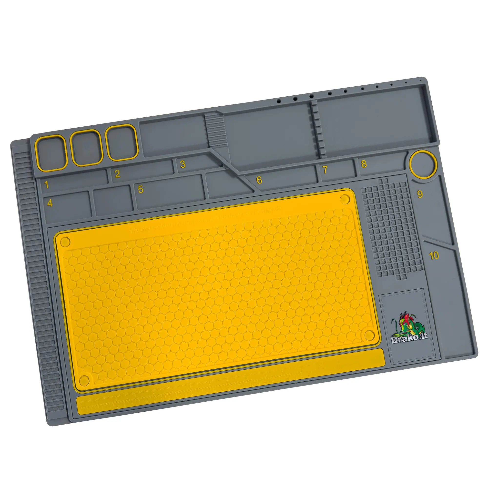 Tappetino in silicone personalizzato Drako - Grigio/Giallo