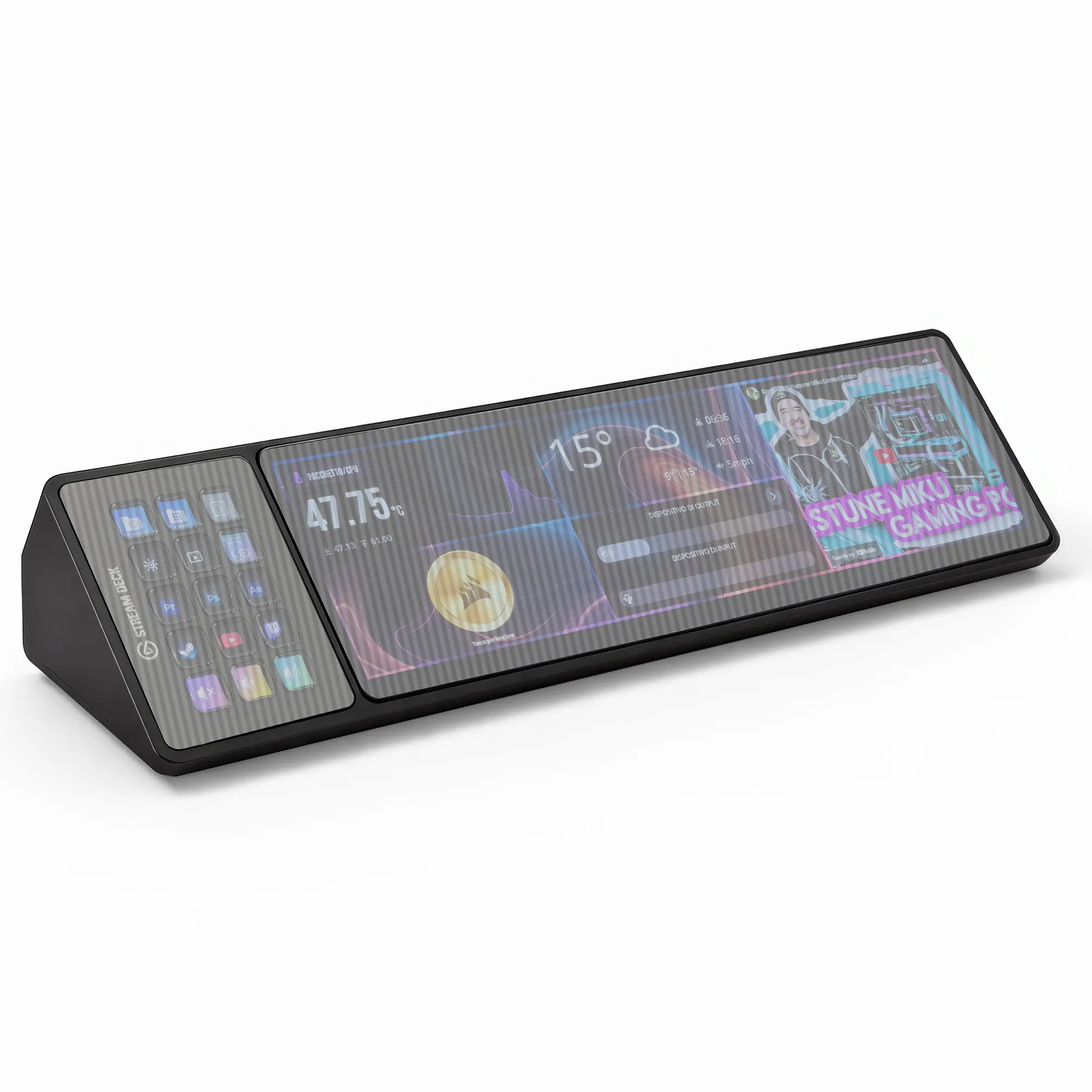 Xeneon Edge & Stream Deck Holder 3D Print - Nero