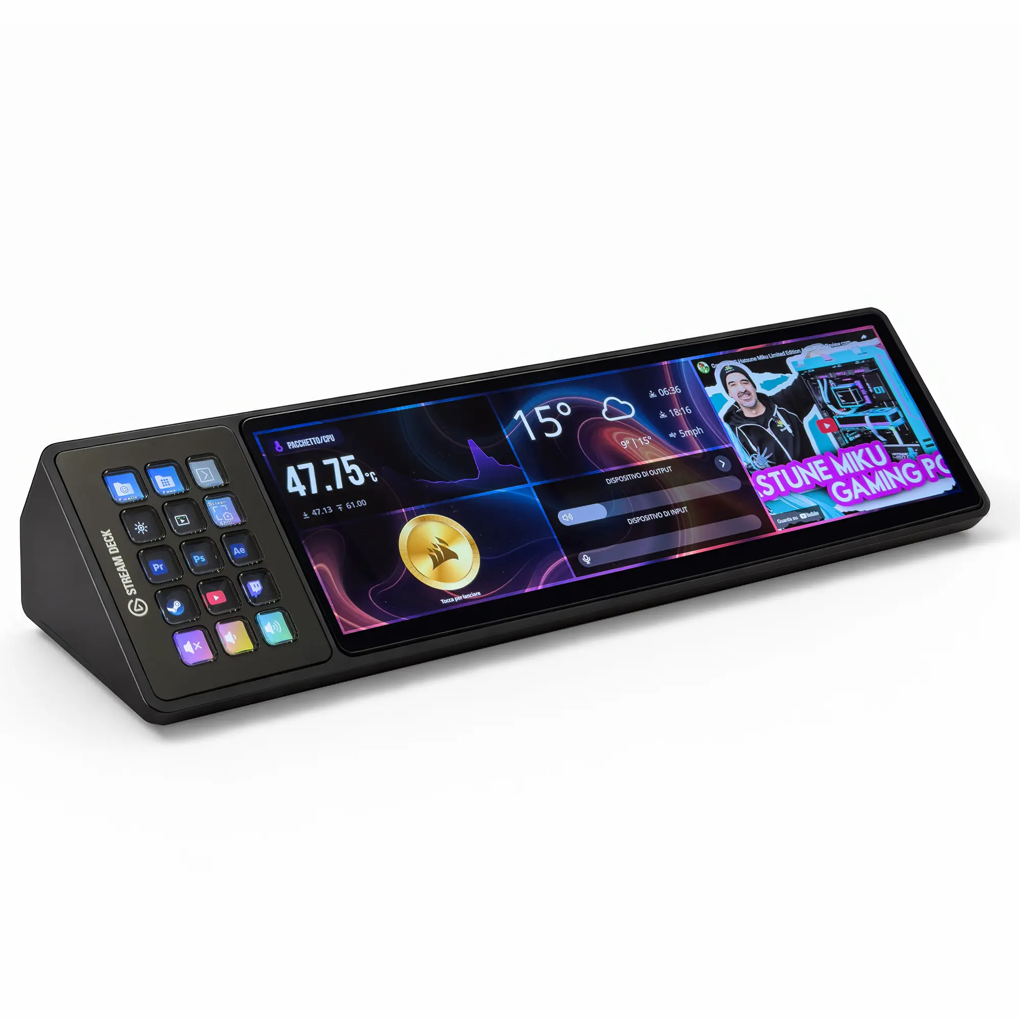 Xeneon Edge & Stream Deck BUNDLE con Holder 3D Print - Nero