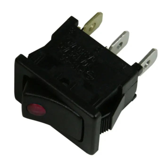 Lamptron Switch Luminoso Rettangolare - Nero/Rosso