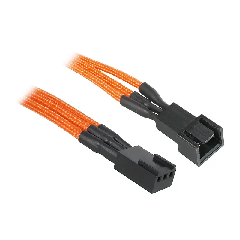 BitFenix Prolunga 3-Pin 90cm - sleeved orange/black