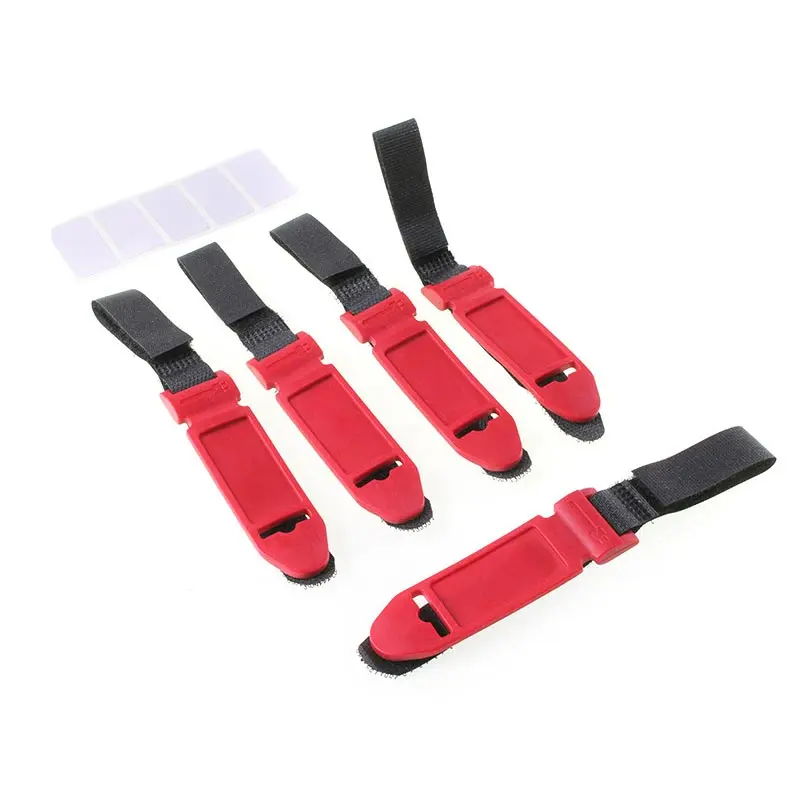 LABEL THE CABLE Kit 5 Fascette in Velcro + Etichette - red