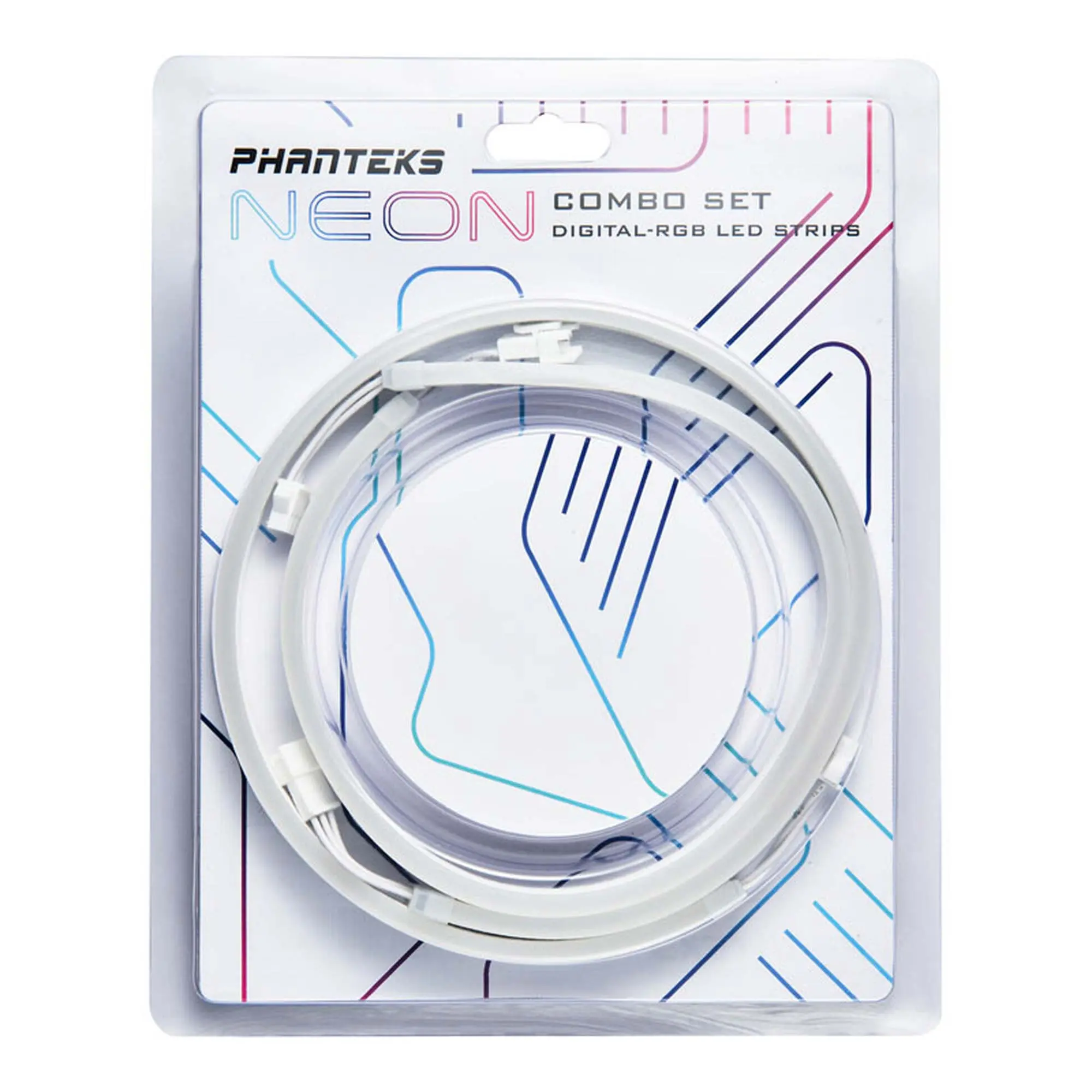 PHANTEKS Striscia LED RGB digitale al neon - Set 40 cm, 2 Pezzi - Bianco