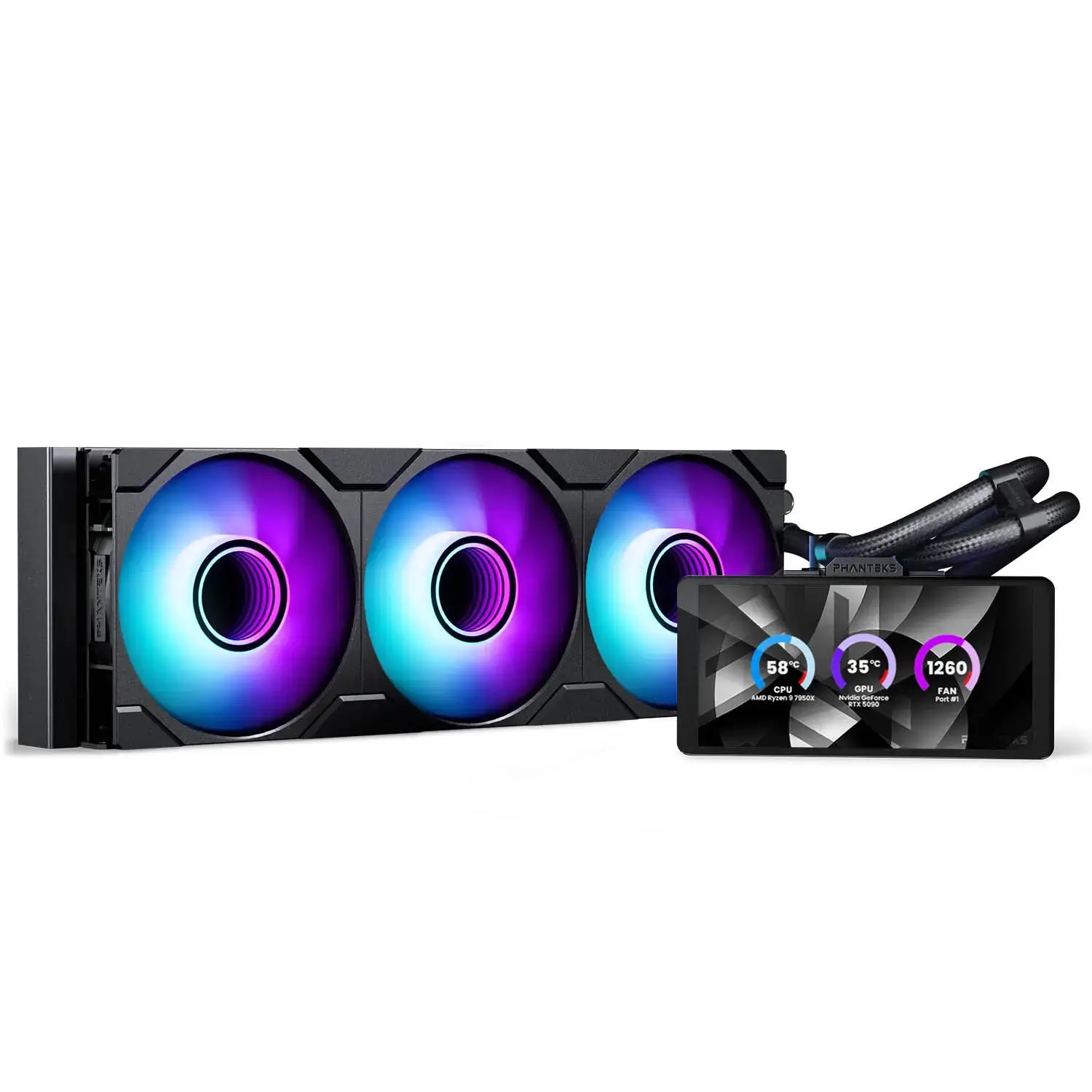 Phanteks Glacier One 360M25 LCD AIO, Display 6" - 360mm - Nero
