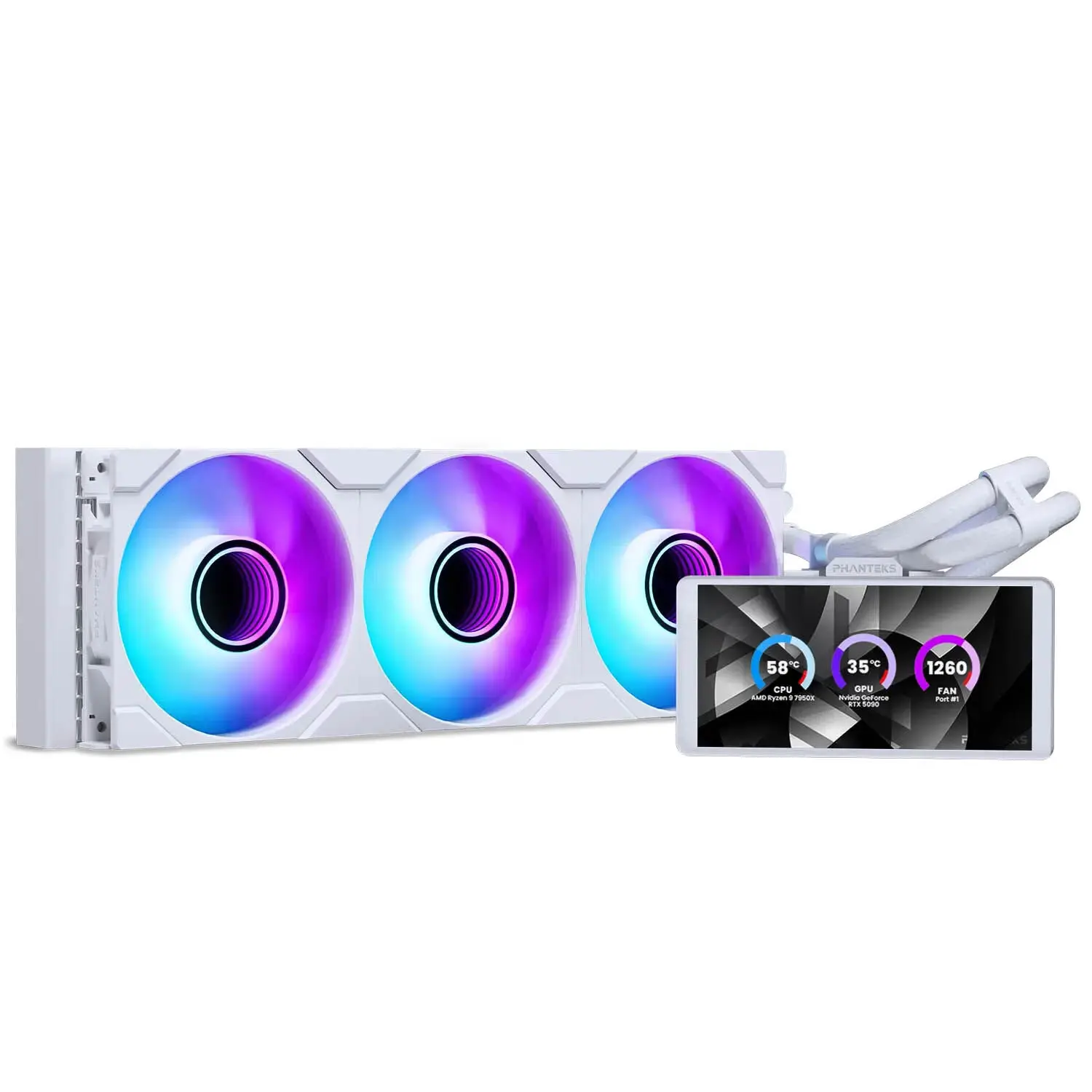 Phanteks Glacier One 360M25 LCD AIO, Display 6" - 360mm - Bianco