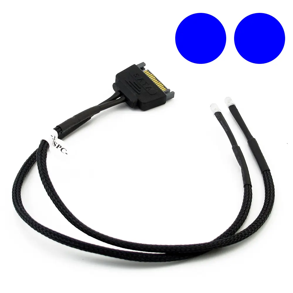 XSPC Twin 3mm LED SATA Wire - Blu