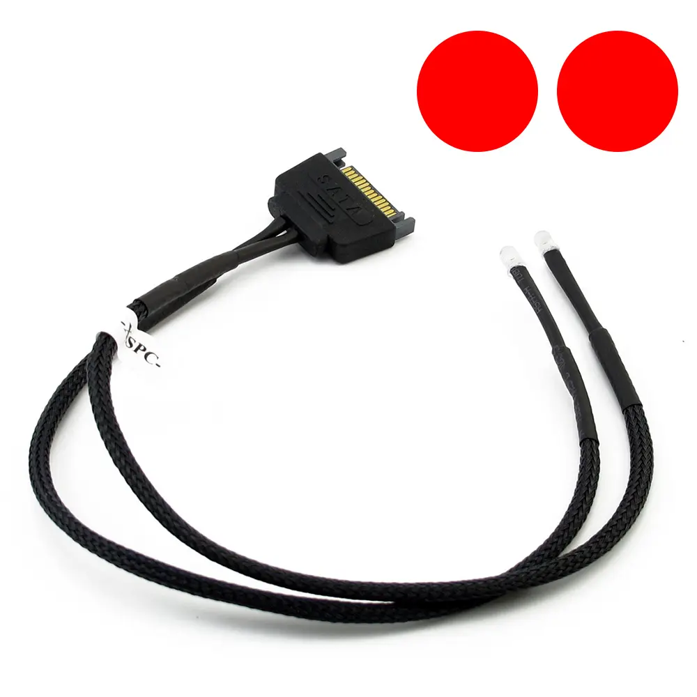 XSPC Twin 5mm LED SATA Wire - Rosso