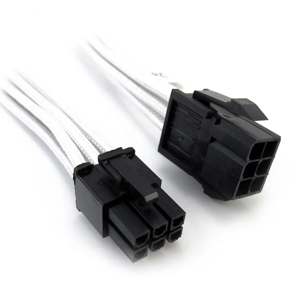 XSPC Prolunga 6 Pin PCI-E 45cm - sleeved Bianco