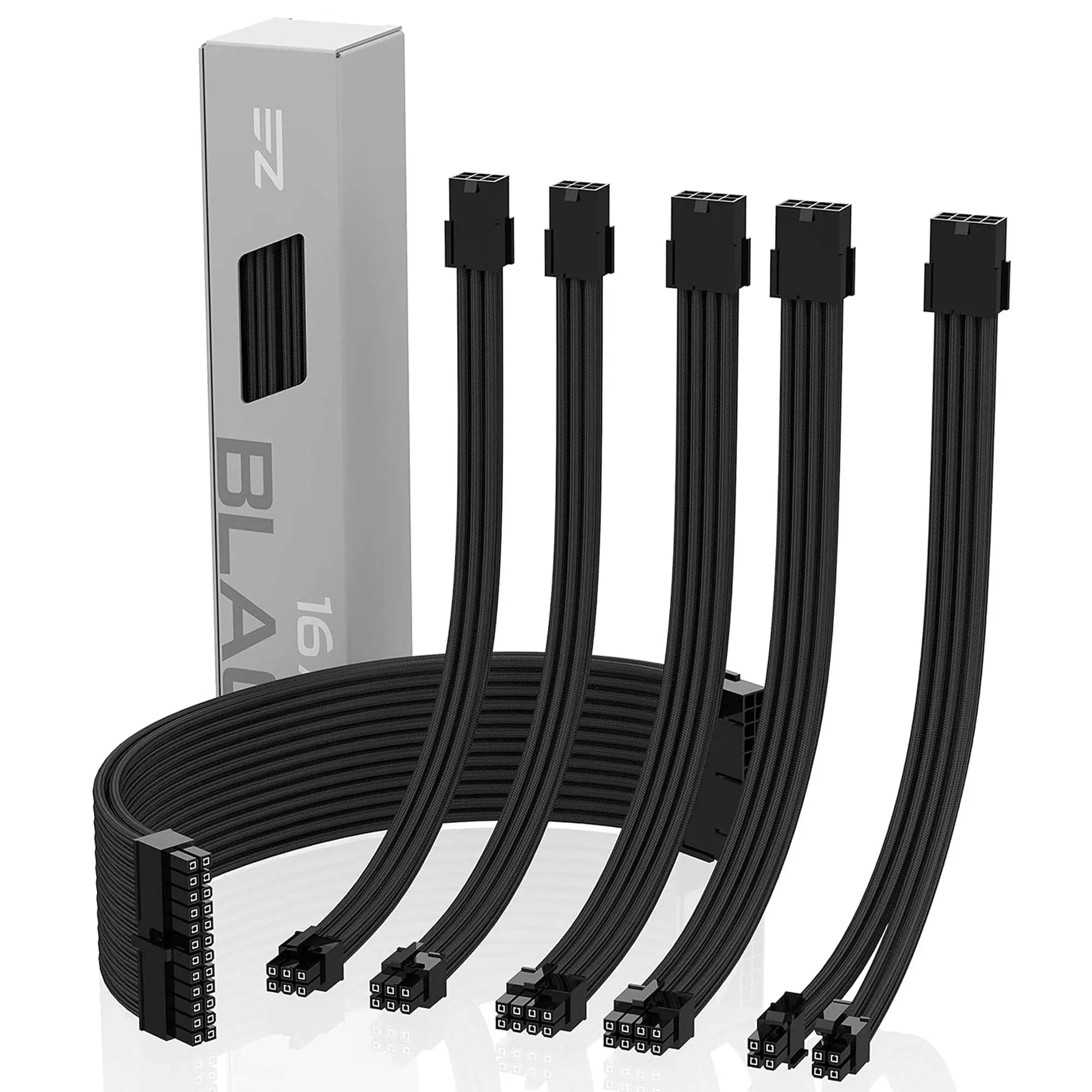 Kit Essential Prolunghe Sleevate ATX/EPS/PCIe con Pettini - Nero