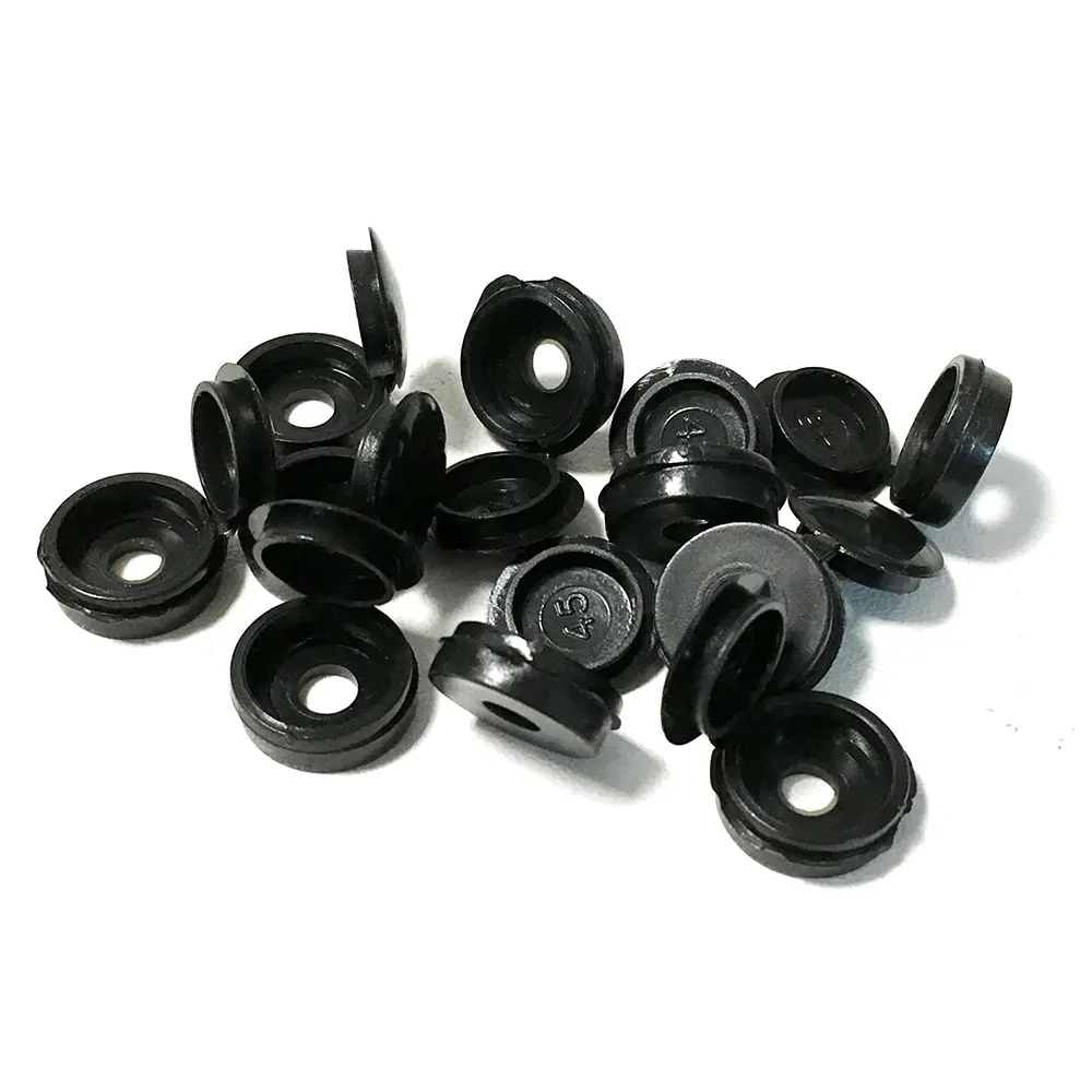 Copriviti con linguetta di plastica / Hinged Cover Caps Kit 10 pezzi - Nero