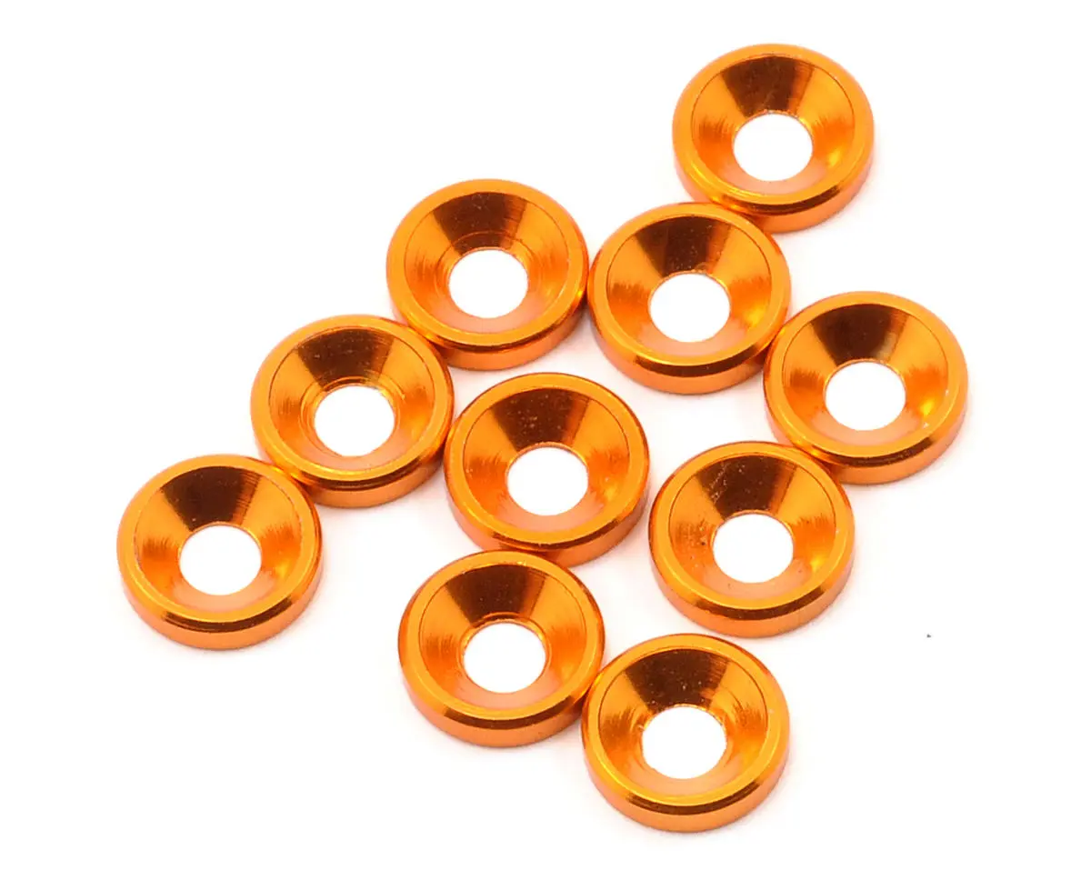 Rondelle Svasate M3, 10 Pezzi - Arancione