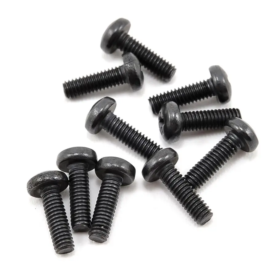 Viti M3x12 mm a Testa Bombata Philips, 10 Pezzi - Nero