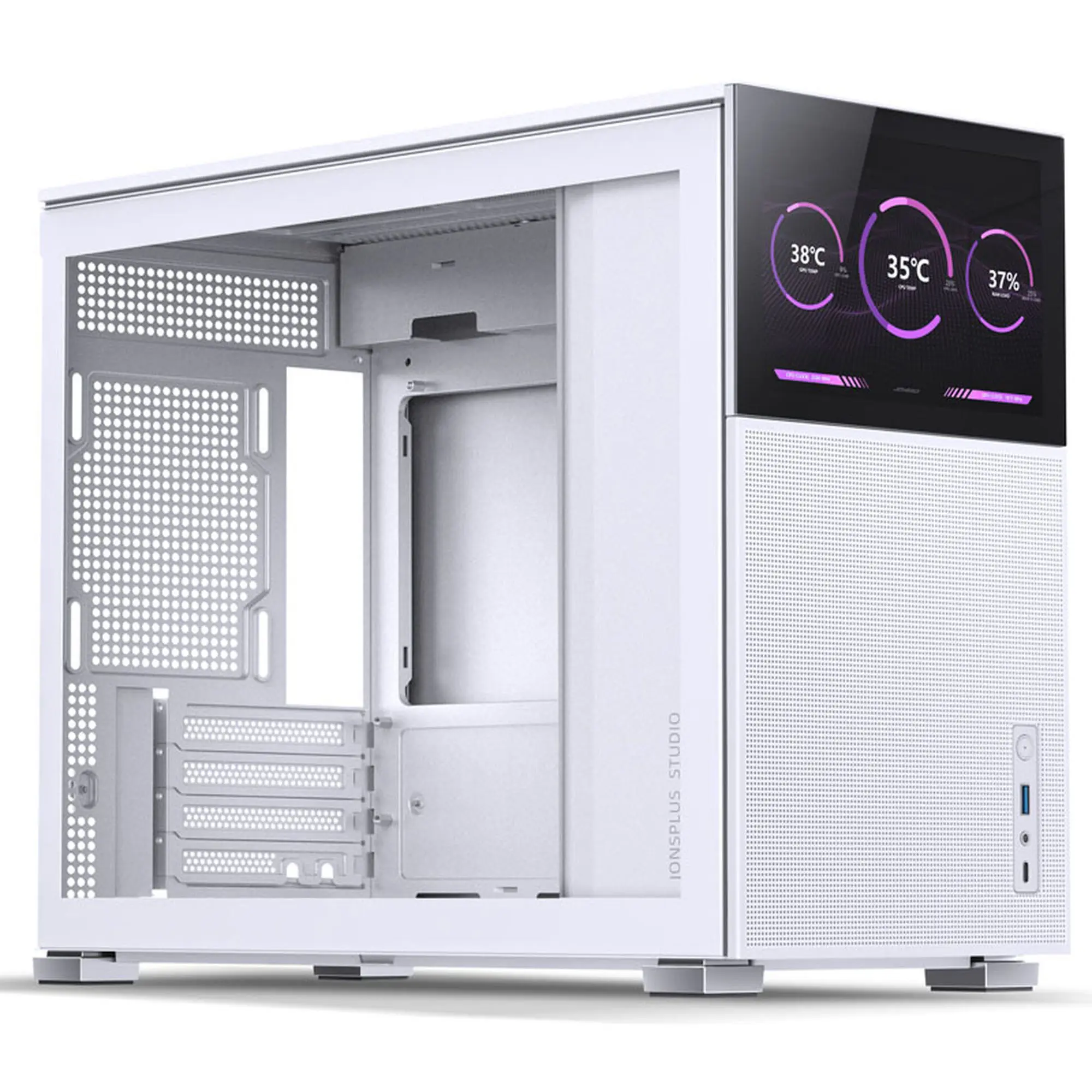 Jonsbo D31 Mesh Screen mATX, vetro temperato - Bianco