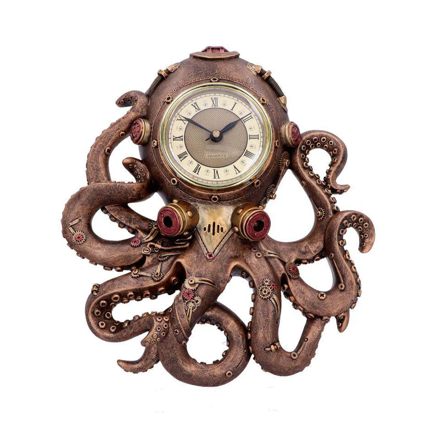 Nemesis Now Steampunk Octopus Squid Wall Clock - 26 cm