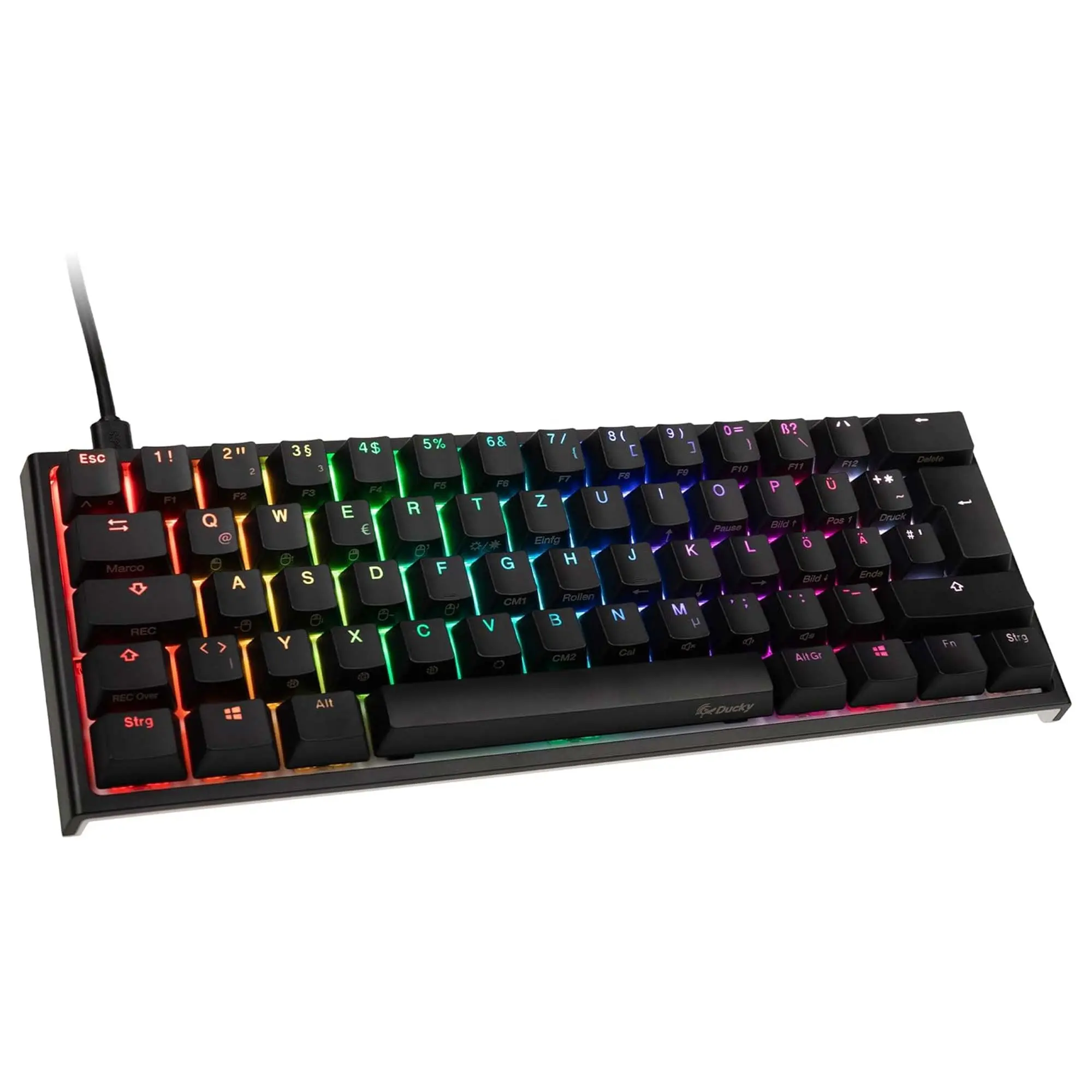 Ducky One 2 Mini 60%, Cherry Red, RGB, Nero - Layout ITA