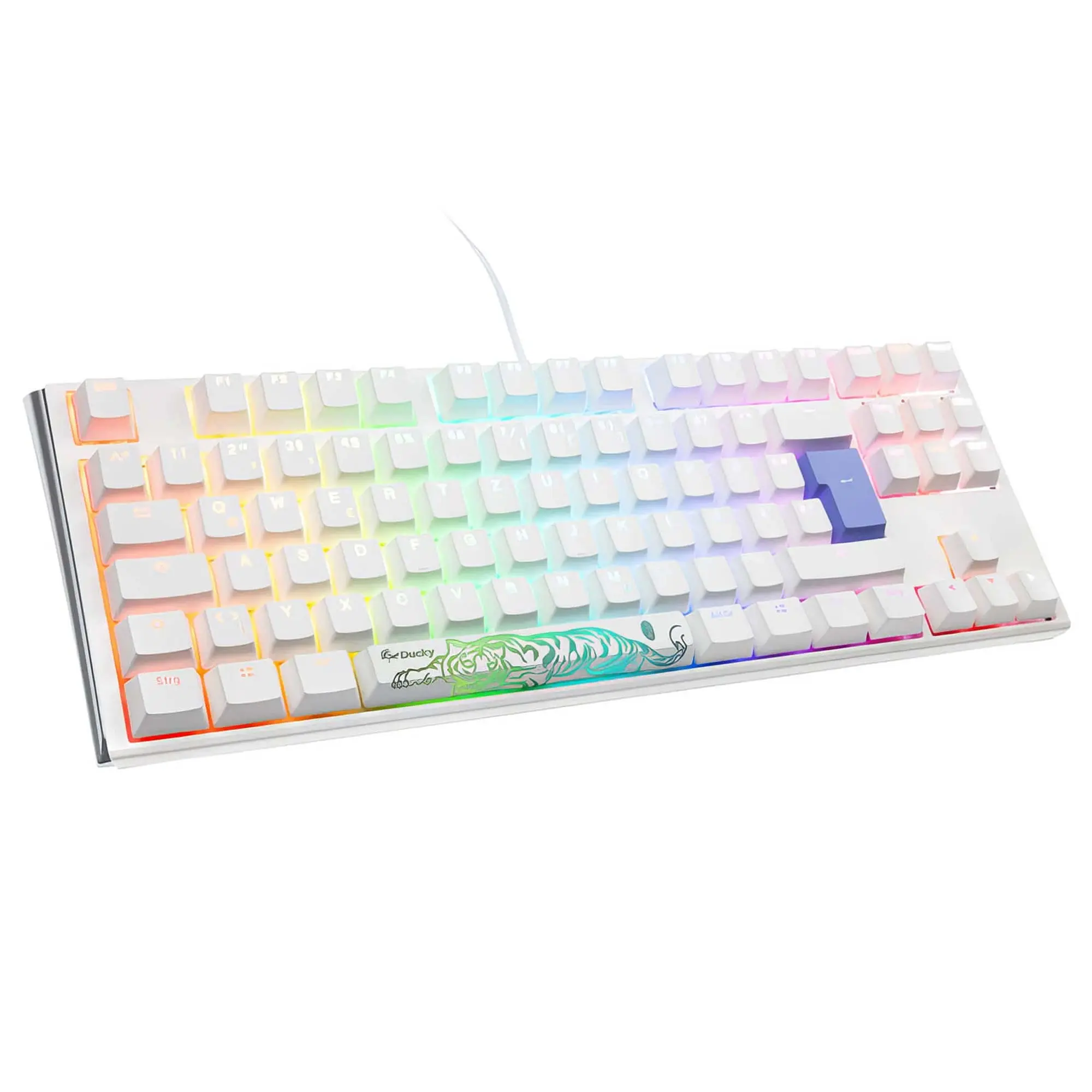 Ducky One 3 Classic, TKL 80%, Cherry Silent Red, RGB, Bianco - Layout ITA