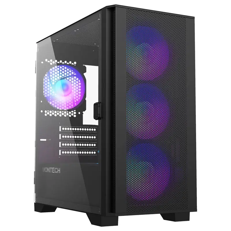 Montech AIR 100 ARGB, Mini-Tower, Vetro Temperato - Nero