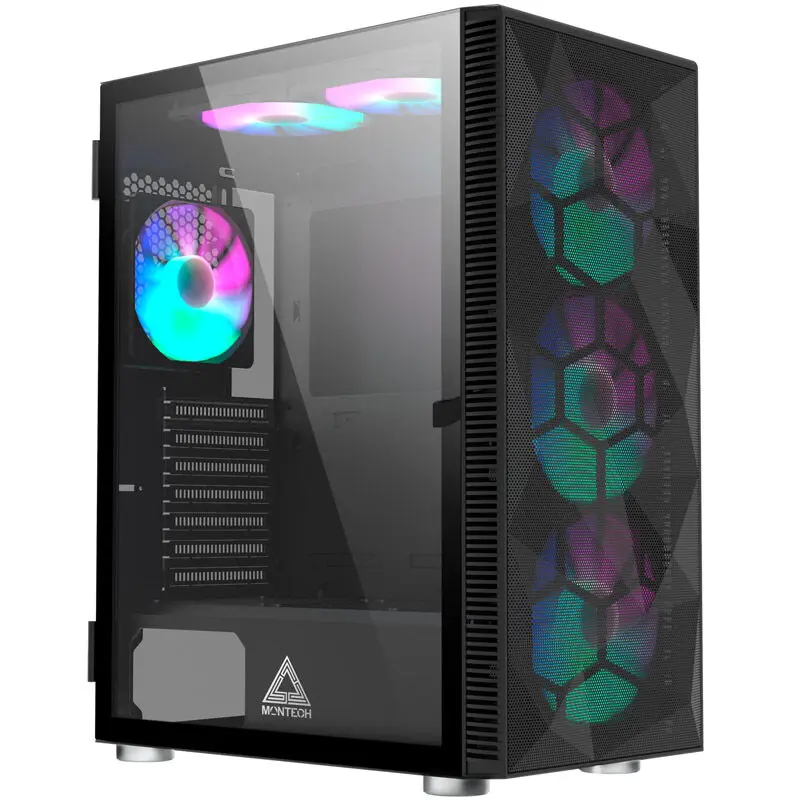 Montech X3 Mesh Mid-Tower, RGB, Vetro Temperato - Nero