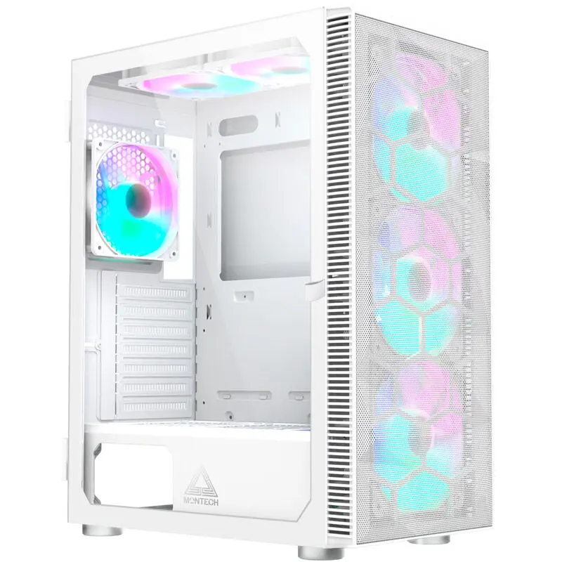 Montech X3 Mesh Mid-Tower, RGB, Vetro Temperato - Bianco