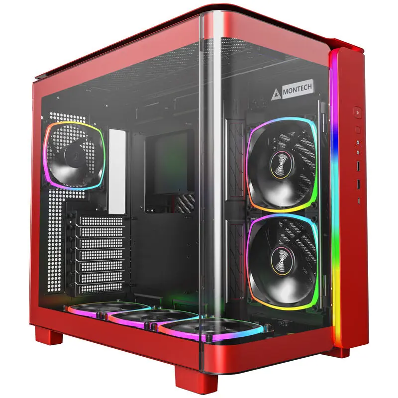 Montech King 95 PRO, Mid-Tower, Vetro Temperato - Rosso