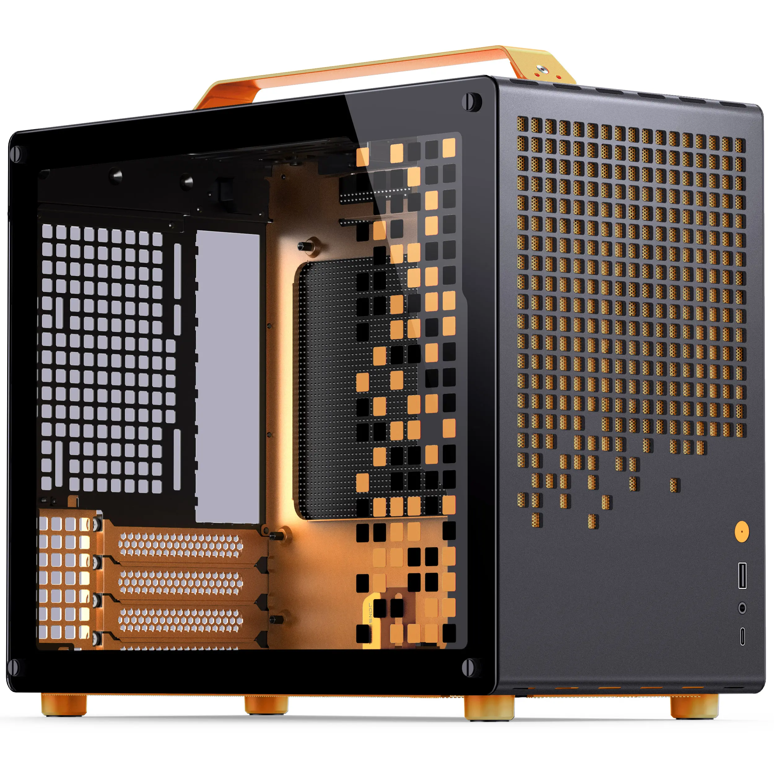 Jonsplus Z20 Handle Case mATX - Nero/Arancione