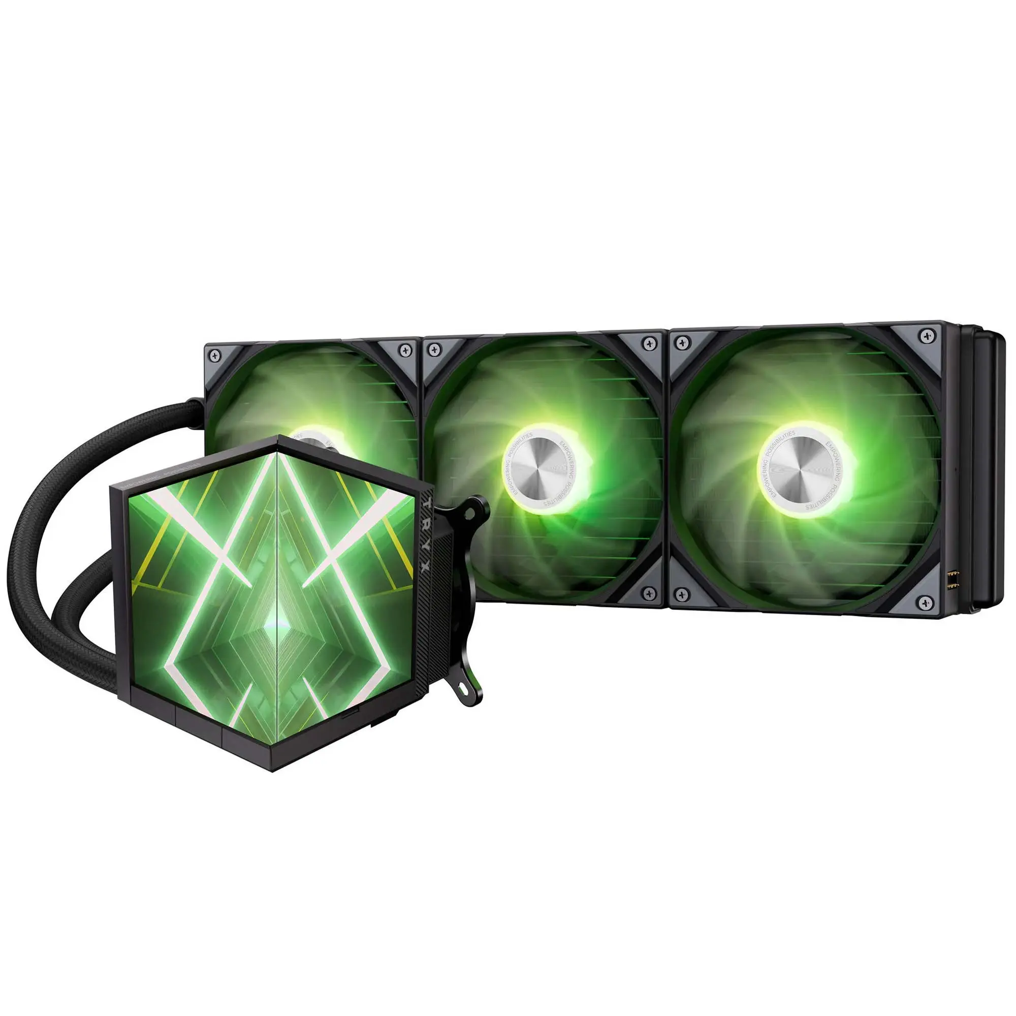 TRYX STAGE ARGB 360 Sistema AIO, Dual-Display IPS - 360 mm, Nero