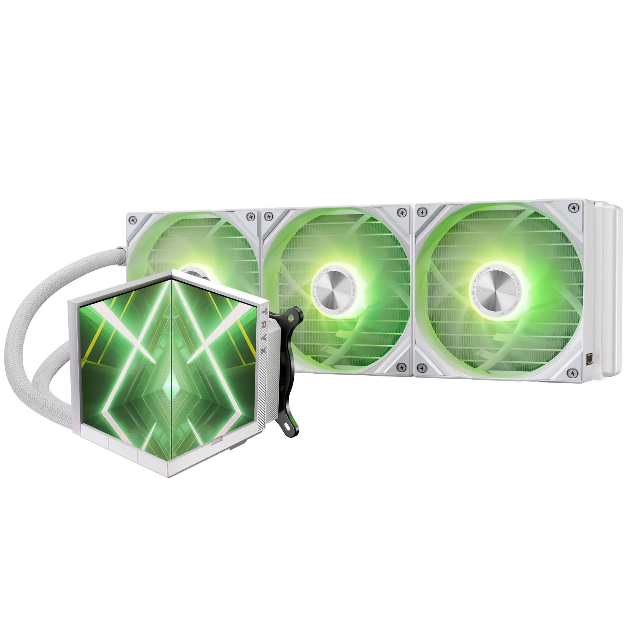 TRYX STAGE ARGB 360 Sistema AIO, Dual-Display IPS - 360 mm, Bianco