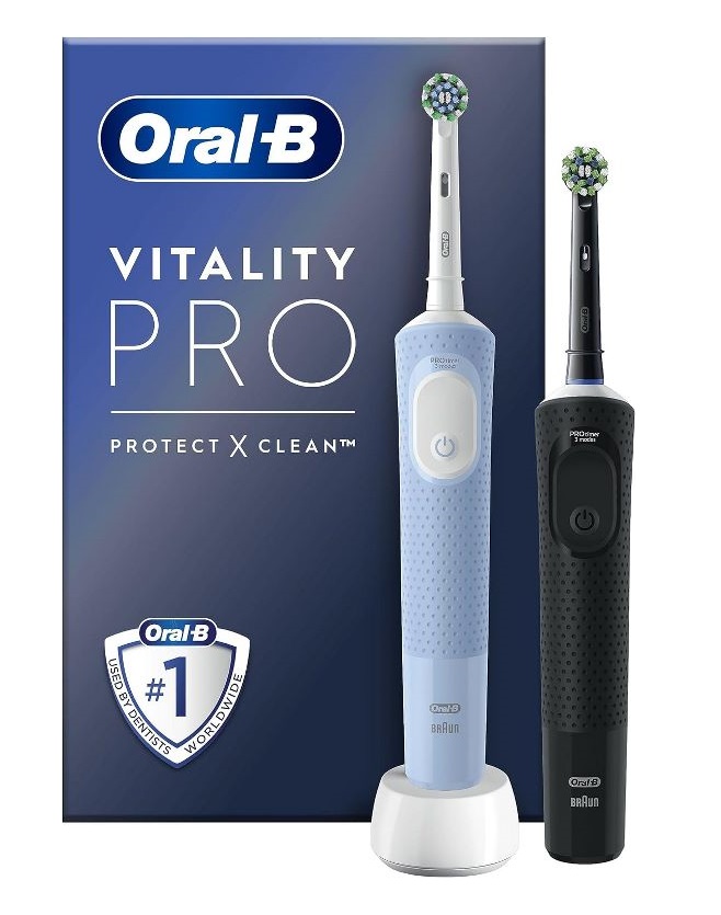 SPAZZOLINO ELETTRICO VITALITY PRO DUO NERO/BLU D103
