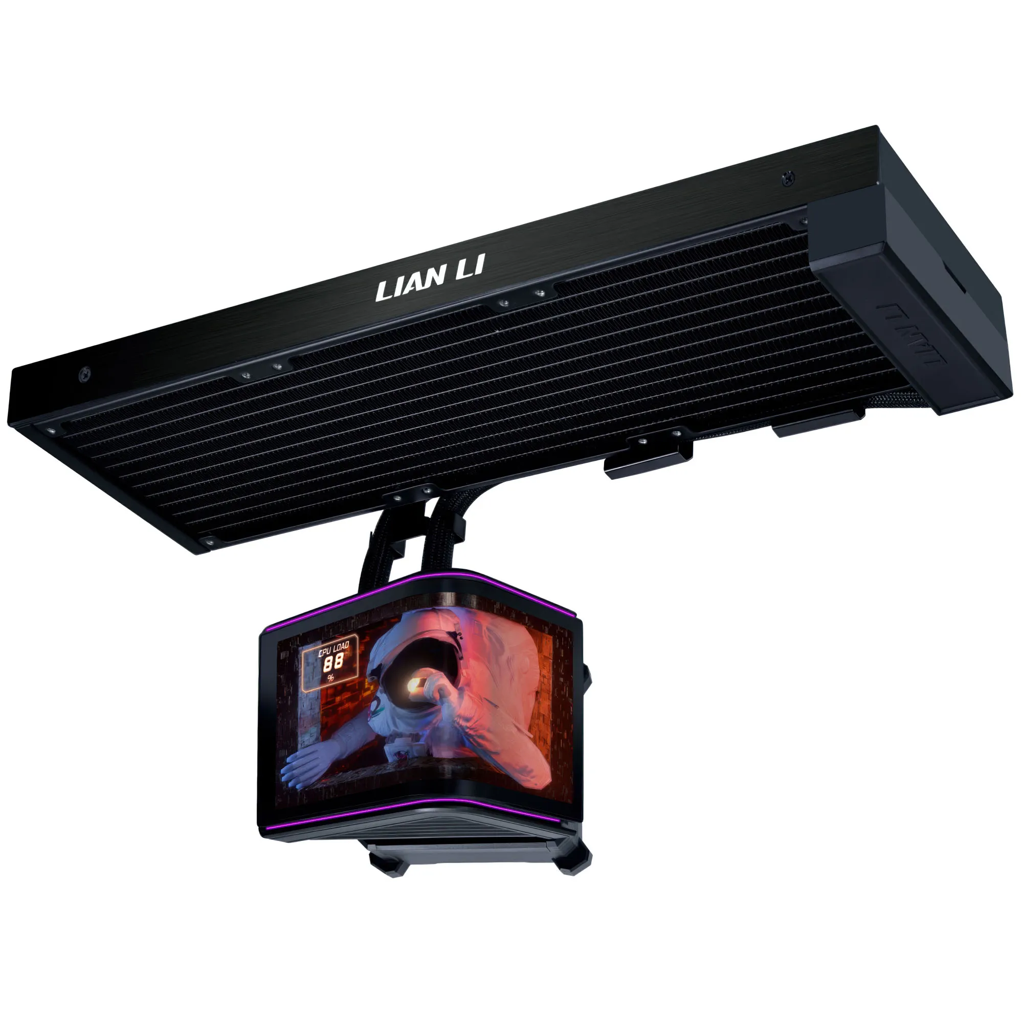 Lian Li HydroShift II OLED Curved 360 Fanless - AIO 360mm con display OLED curvo 2K - Nero