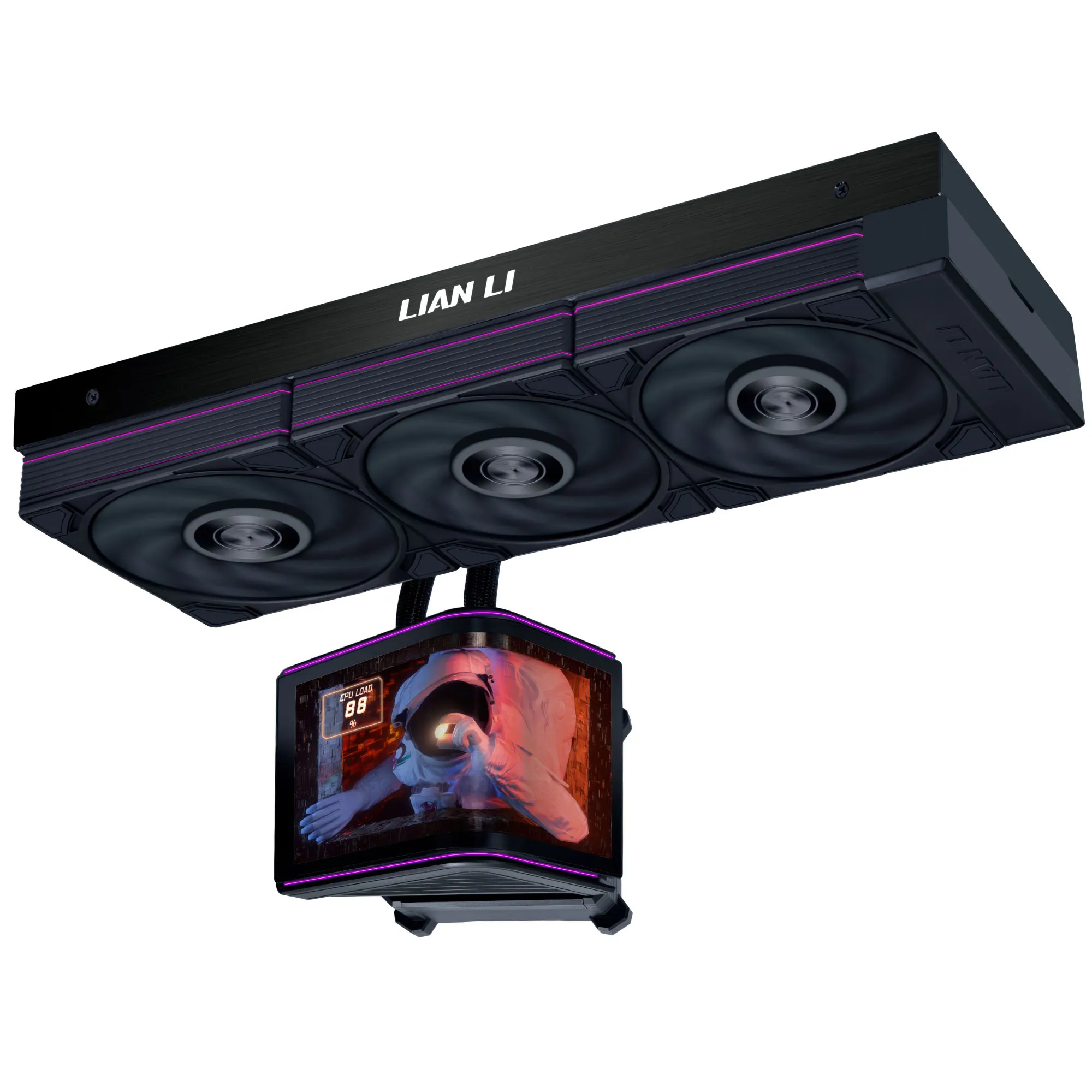 Lian Li HydroShift II OLED Curved 360 UNI FAN P28 V2 - AIO 360mm display OLED 2K curvo - Nero