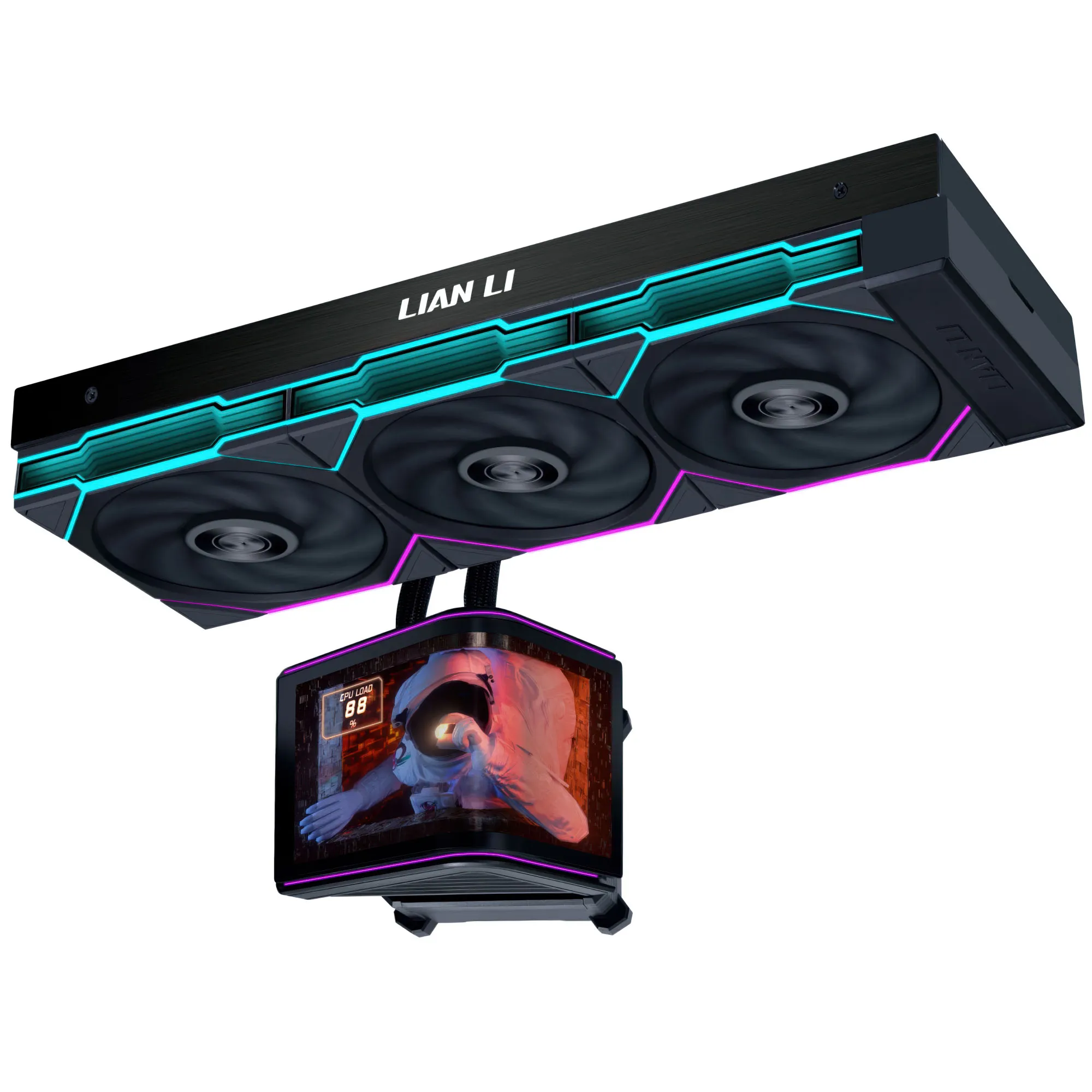 Lian Li HydroShift II OLED Curved 360 UNI FAN TL - AIO 360mm display OLED 2K curvo - Nero