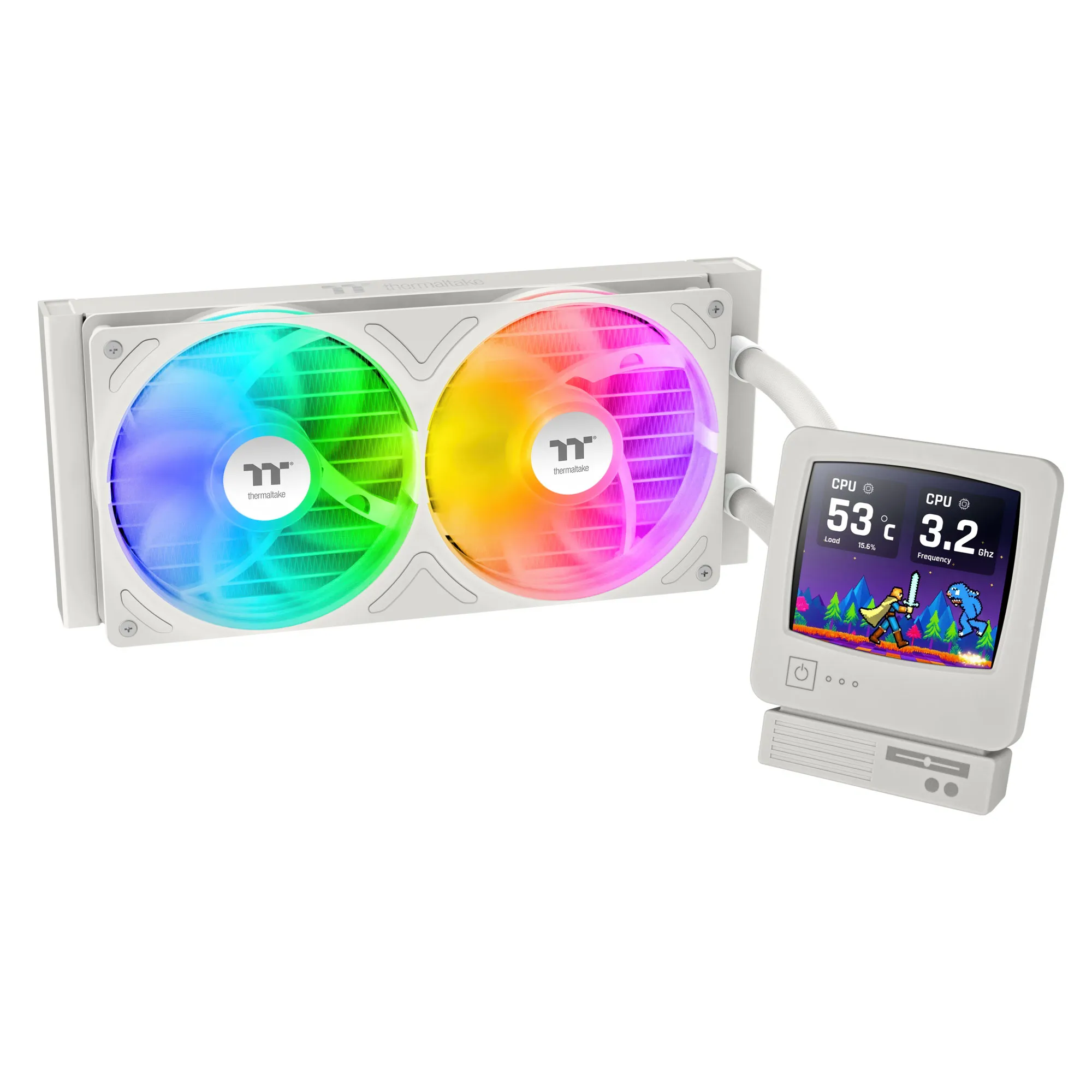 Thermaltake Retro 240 Ultra ARGB Sync - AIO Liquid Cooler 240mm con LCD 3.7"