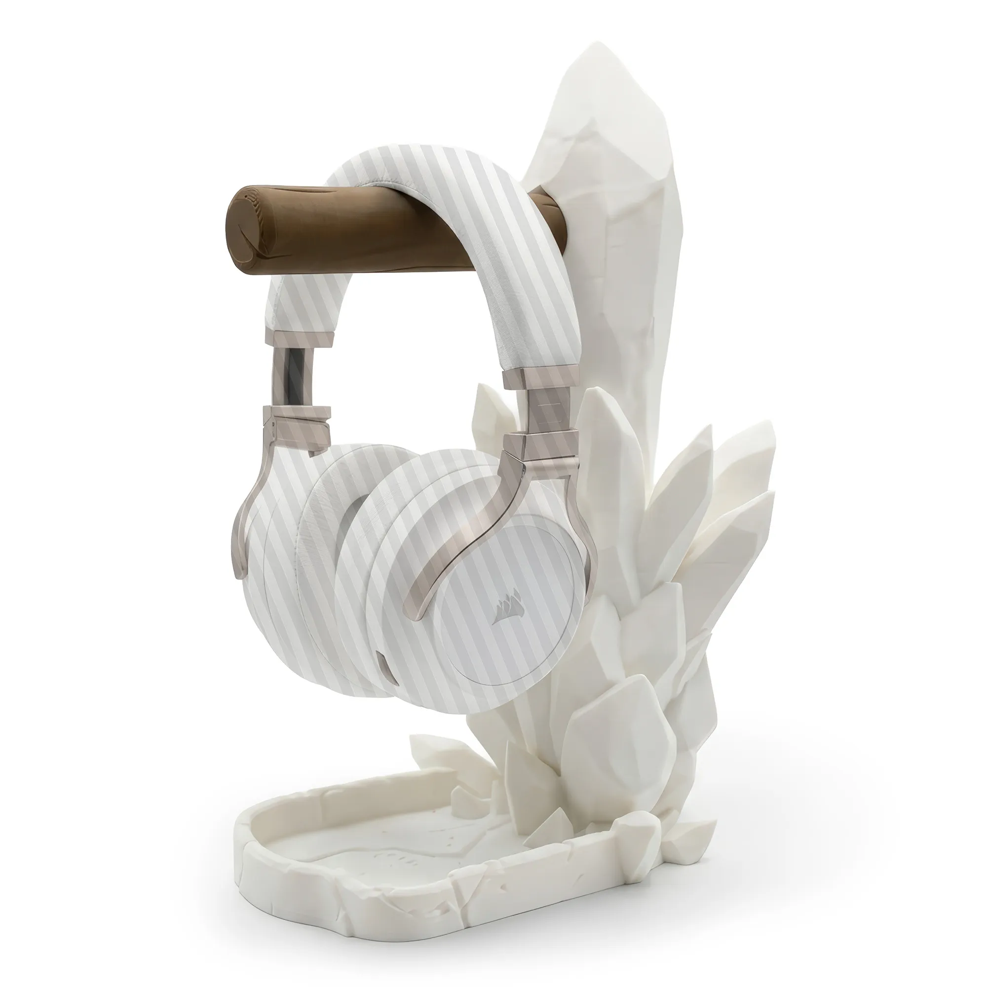 Crystal Headphone Stand - Porta Cuffie, Design Crystal, Vassoio Integrato