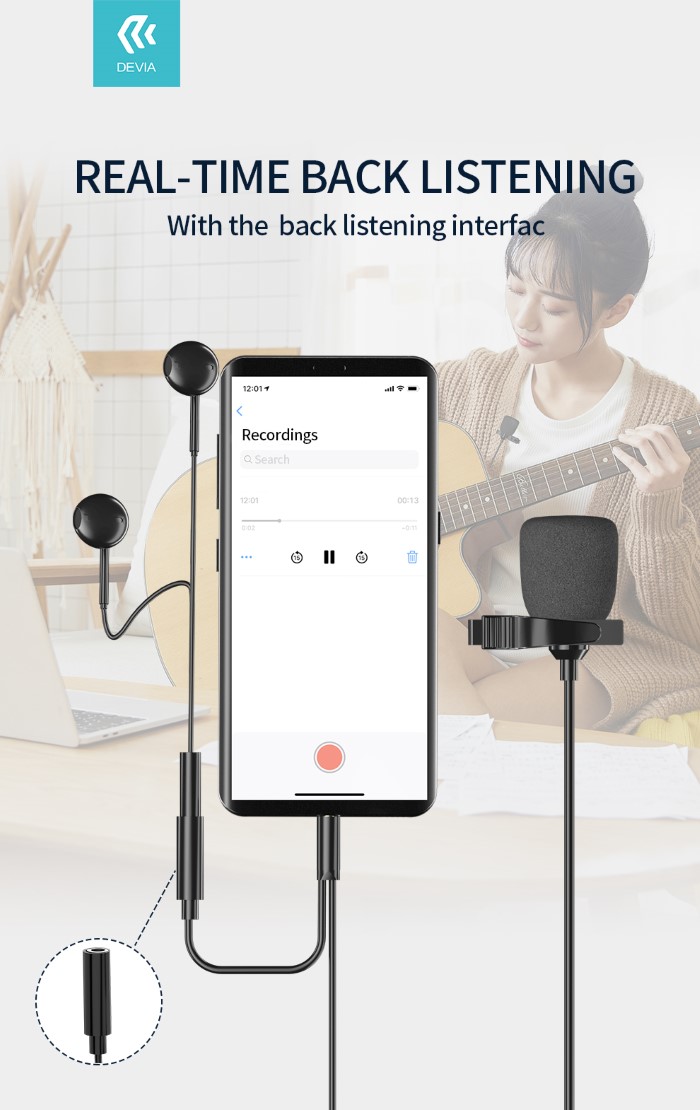 MICROFONO ADATT SMARTPHONE A FILO JK 3.5