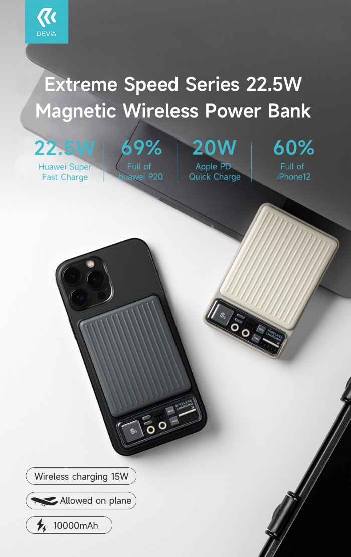 POWER BANK MAGNETICO DEVIA 10.000MAH WIR