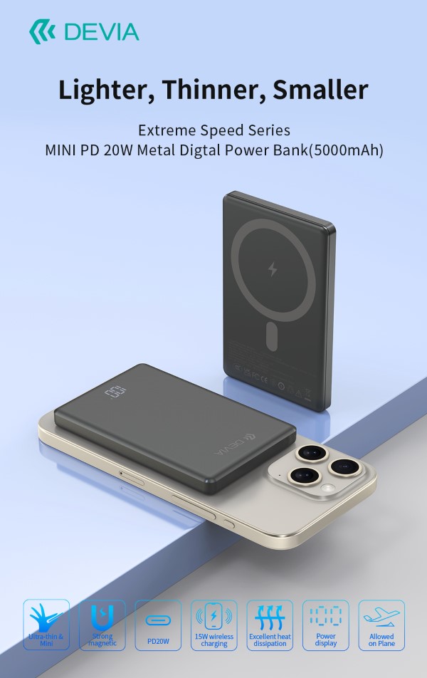 POWER BANK 20w EXTREME DEVIA 5000MAH