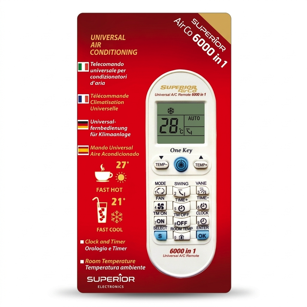 TELECOMANDO SUPERIOR ELECTRONIC AIRCO 6000IN1 CLIMA SUPCU003