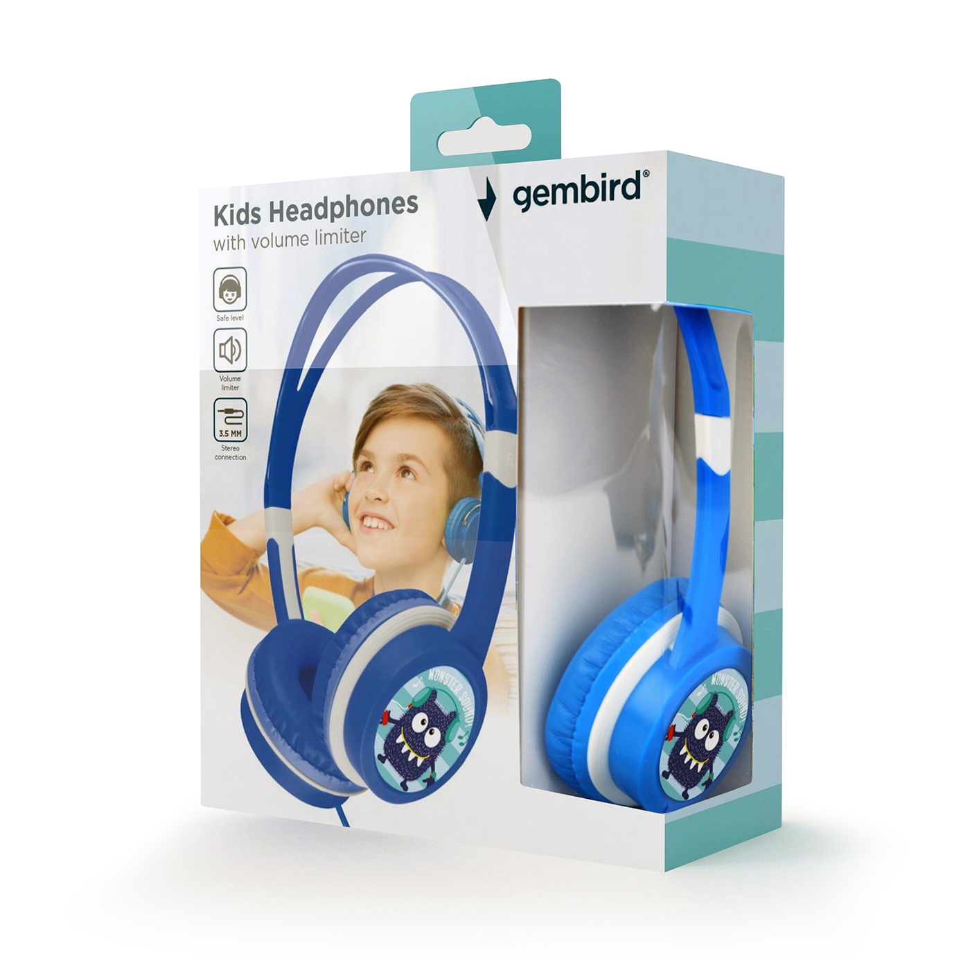 TECHMADE GEMBIRD CUFFIEPER BAMBINI CON LIMITATORE VOLUME BLU