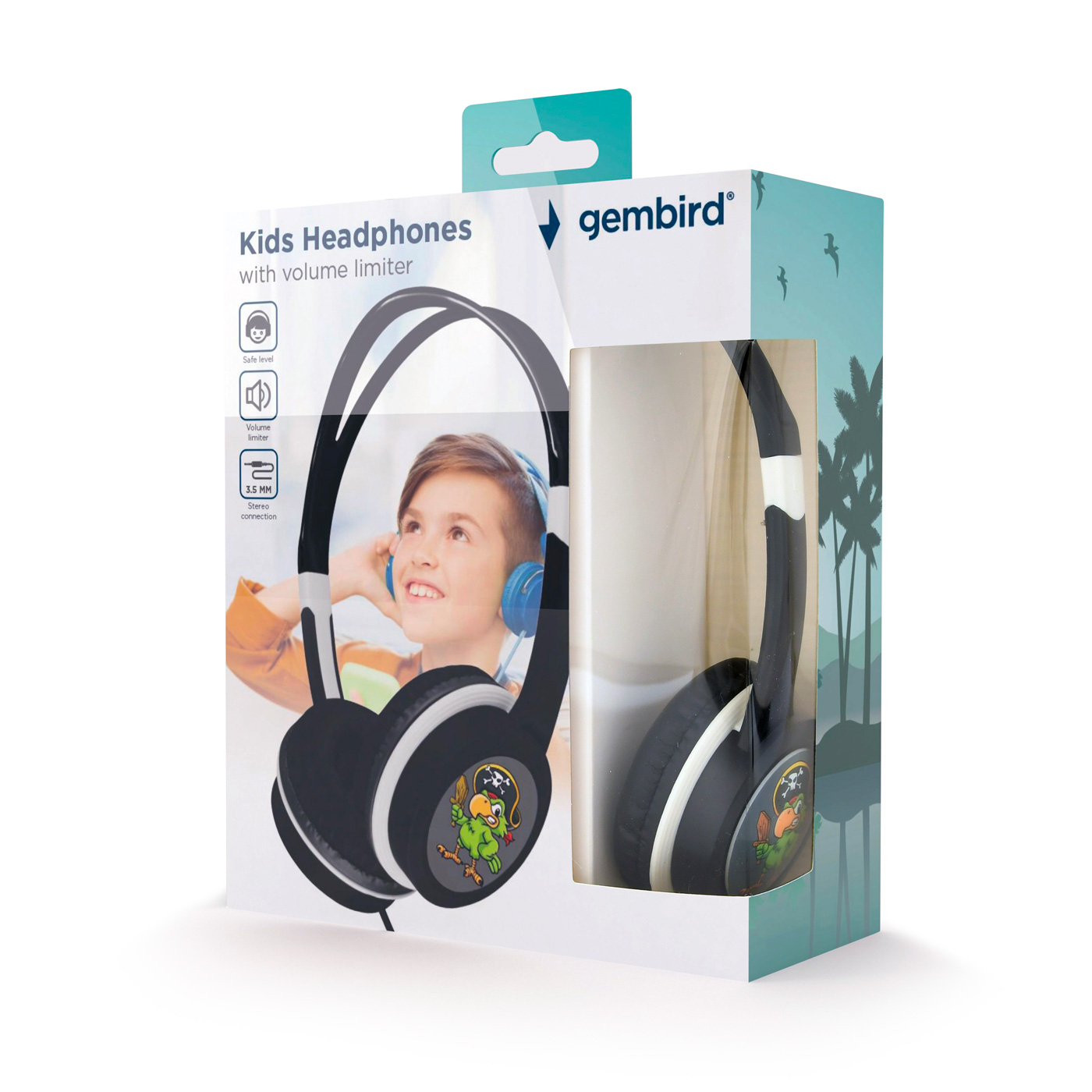 TECHMADE GEMBIRD CUFFIEPER BAMBINI CON LIMITATORE VOLUME BLACK